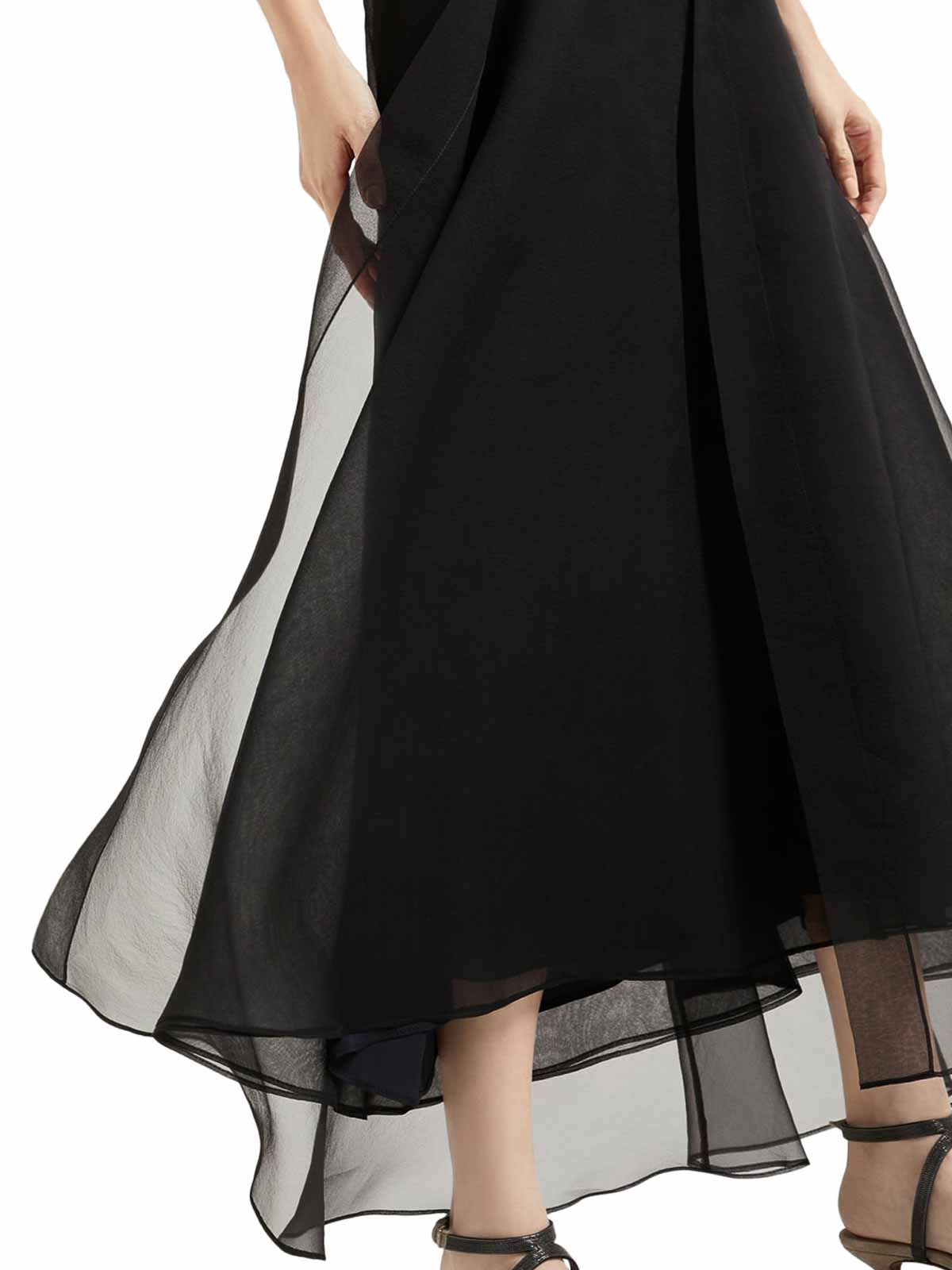 Brunello Cucinelli Black Skirt In Silk