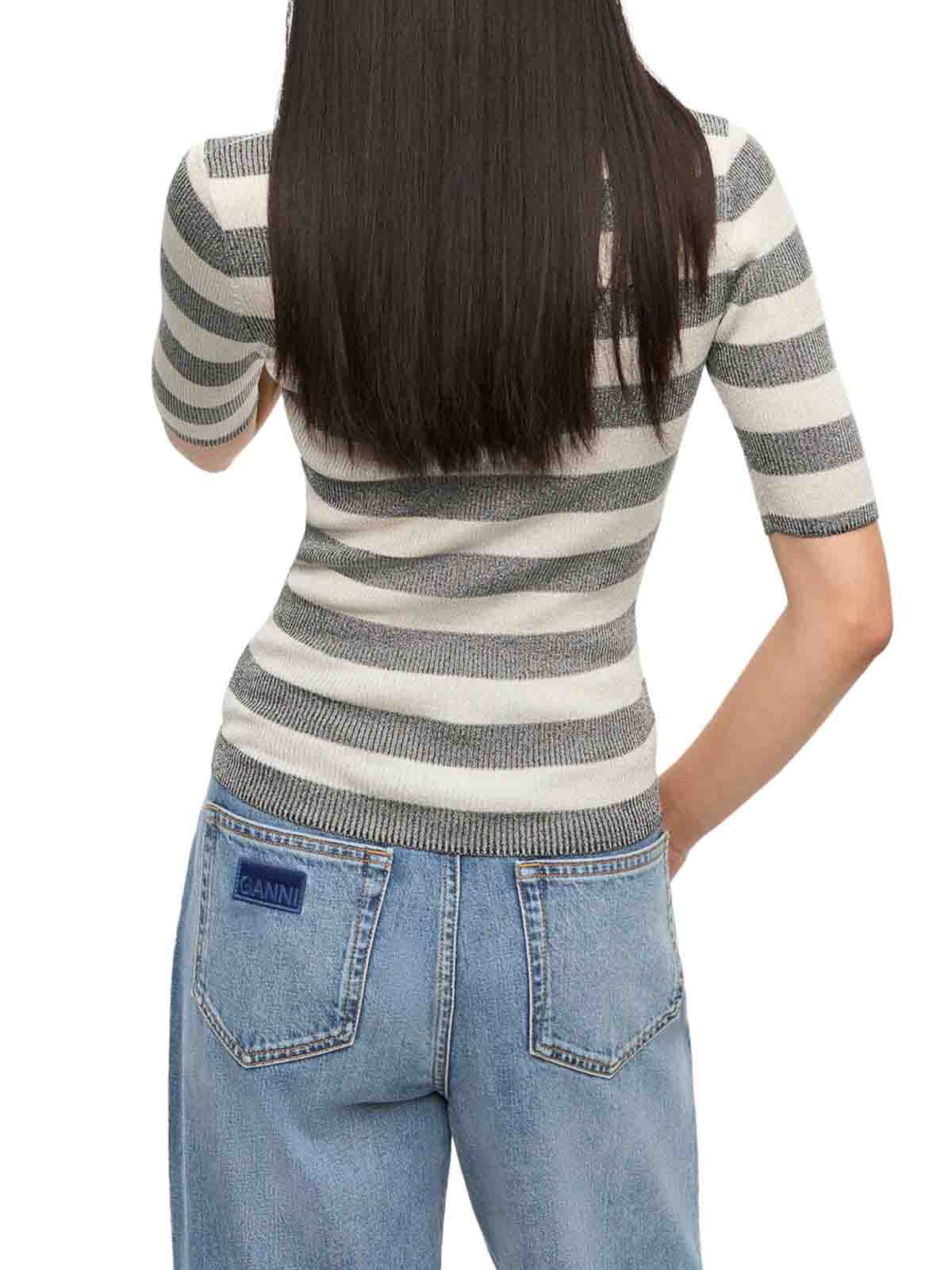 Ganni T-shirts And Polos Grey In Gray