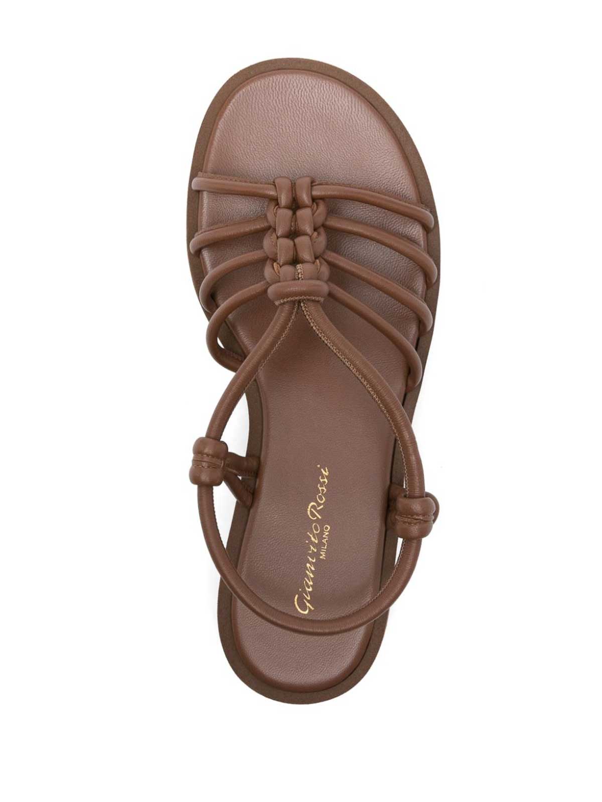 Gianvito Rossi Hebe Leather Sandals - Brown | G3252205GOMNAPCUOI