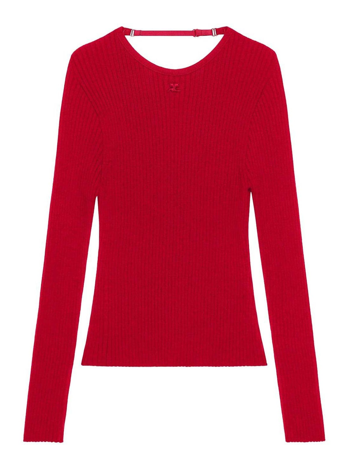 Courrèges Lingerie Strap Rib Knit Sweater