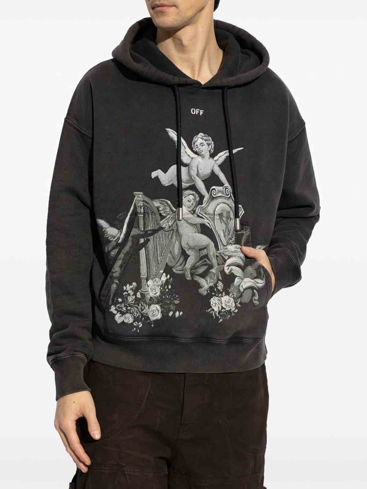 Tribal Felpa Con Cappuccio Banksy Angelo Caduto - 80% Cotone, Tasca A Marsupio - Stampa Di Qualità