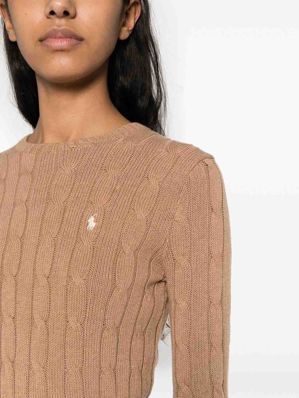Polo Ralph Lauren Polo-pony-motif Cotton Jumper In Brown