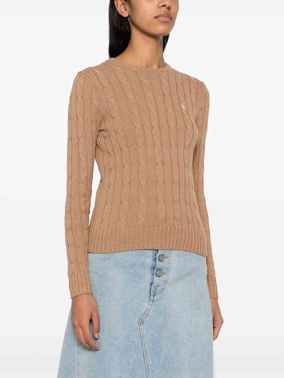 Polo Ralph Lauren Polo-pony-motif Cotton Jumper In Brown