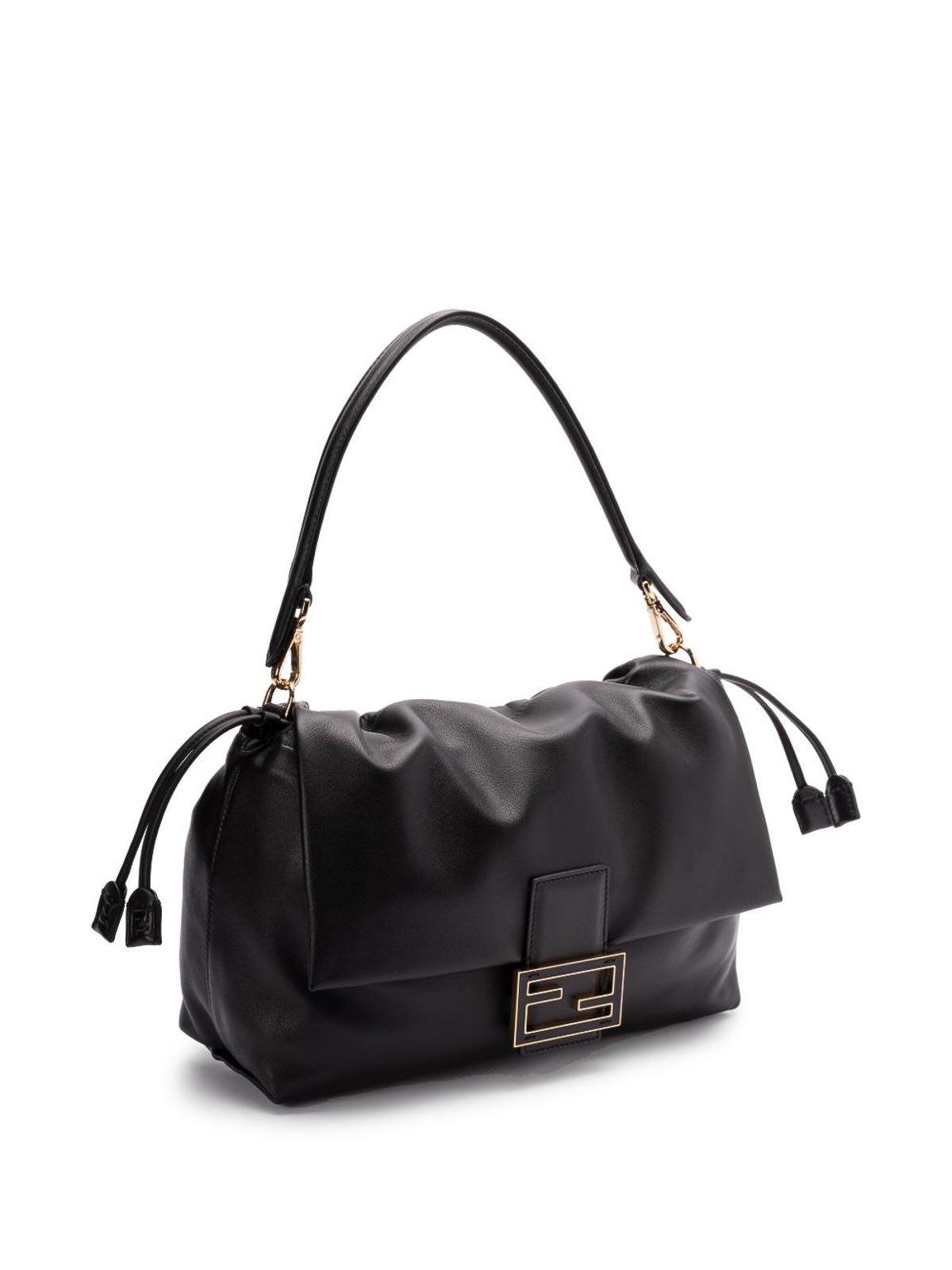 Fendi Large Top Handle Shoulder Bag In Black