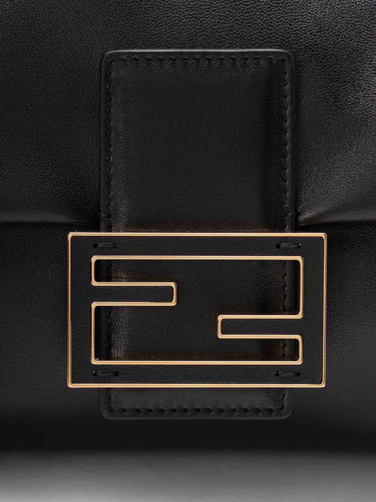 Fendi Large Top Handle Shoulder Bag In Black