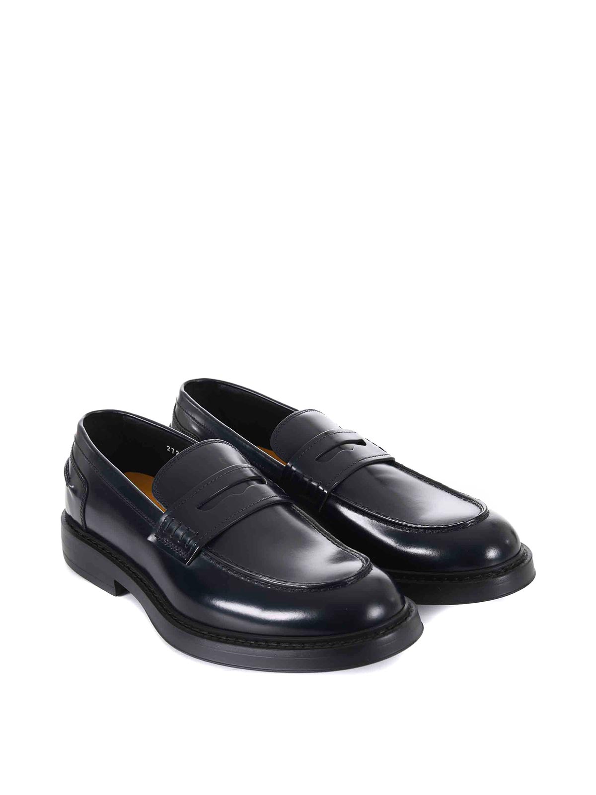 Doucal's Adler Black Slip-on Loafers In Smooth Leather Man
