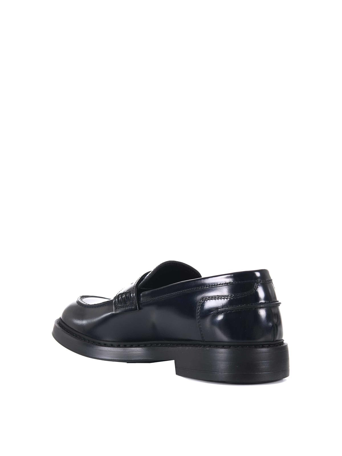 Doucal's Adler Black Slip-on Loafers In Smooth Leather Man
