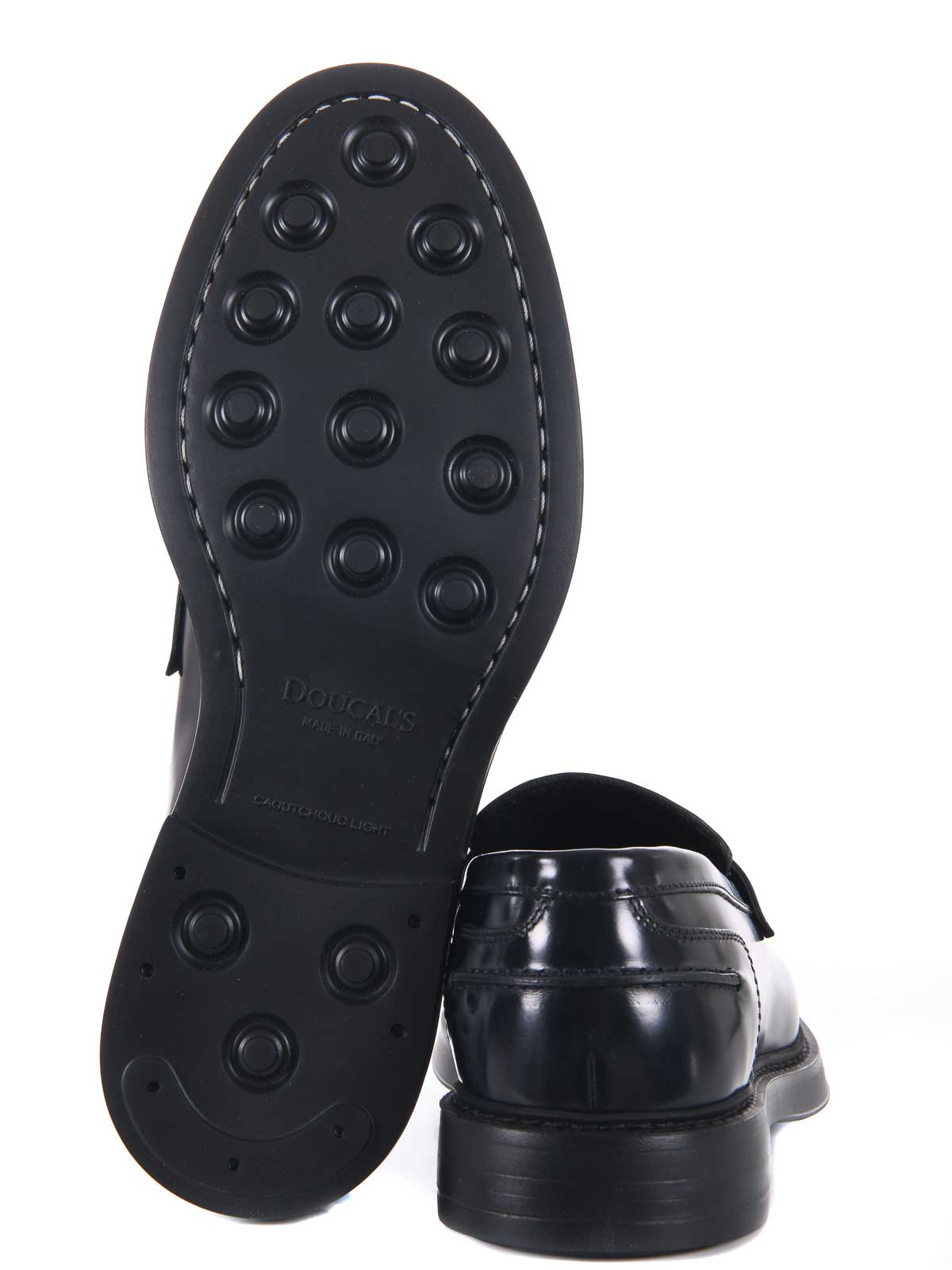 Doucal's Adler Black Slip-on Loafers In Smooth Leather Man