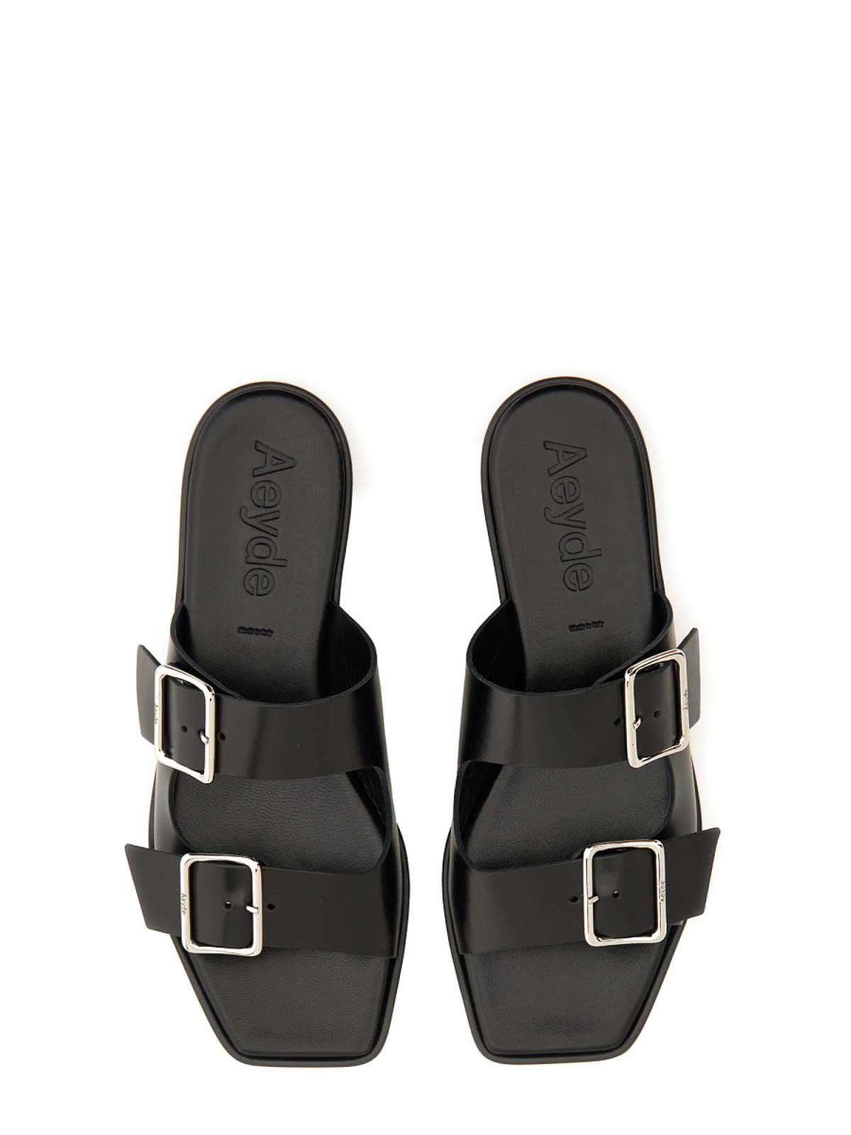 Aeyde Tonya Leather Double Strap Sandals