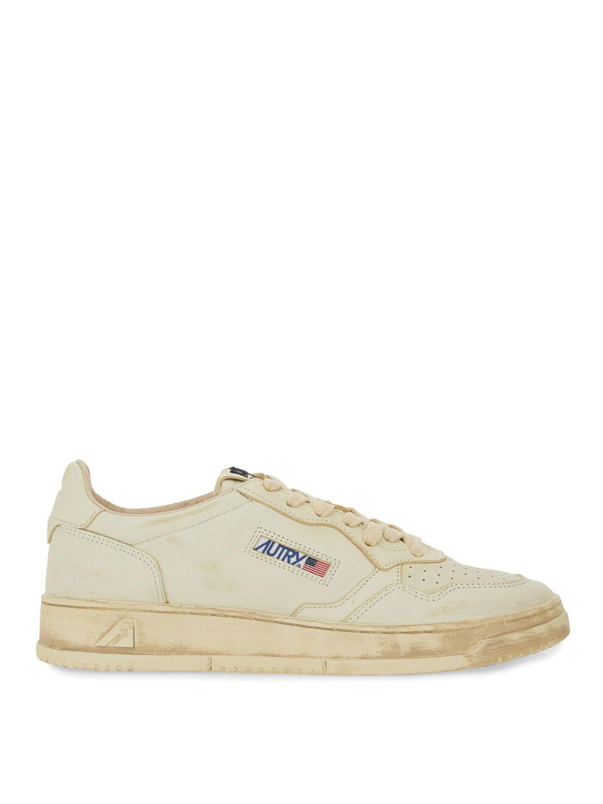 Autry 'medalist Low' White Low Sneakers With Logo Detail