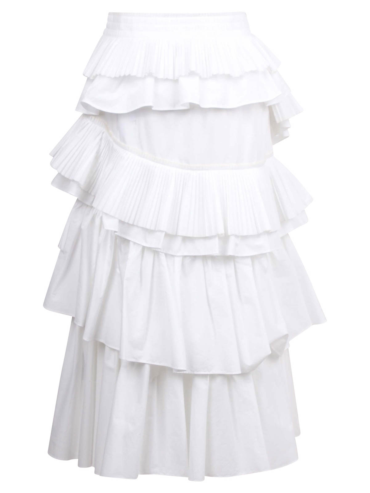 ESSENTIEL ANTWERP MIDI SIMMETRIC SKIRT IN STRATI