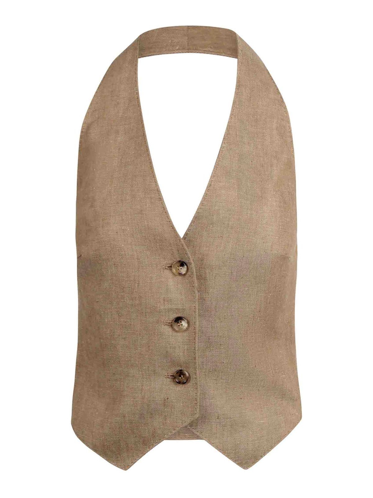 Max Mara Knitwear With Button Detailing And Halterneck