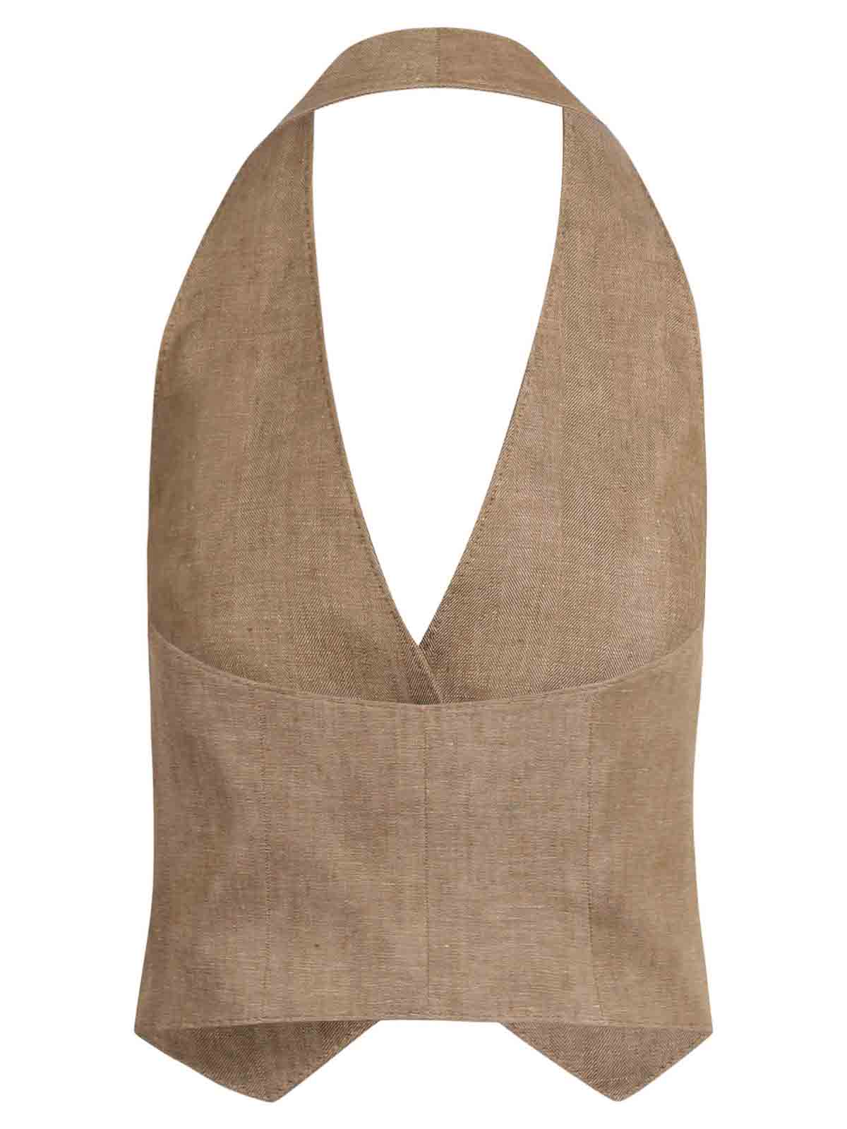 Max Mara Knitwear With Button Detailing And Halterneck