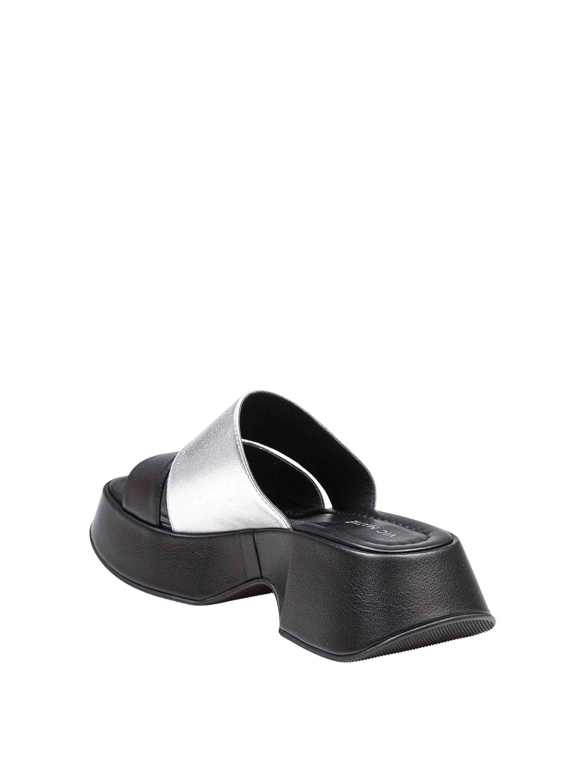 VIC MATIE MINI YOKO SANDAL IN BLACK AND SILVER COLOR