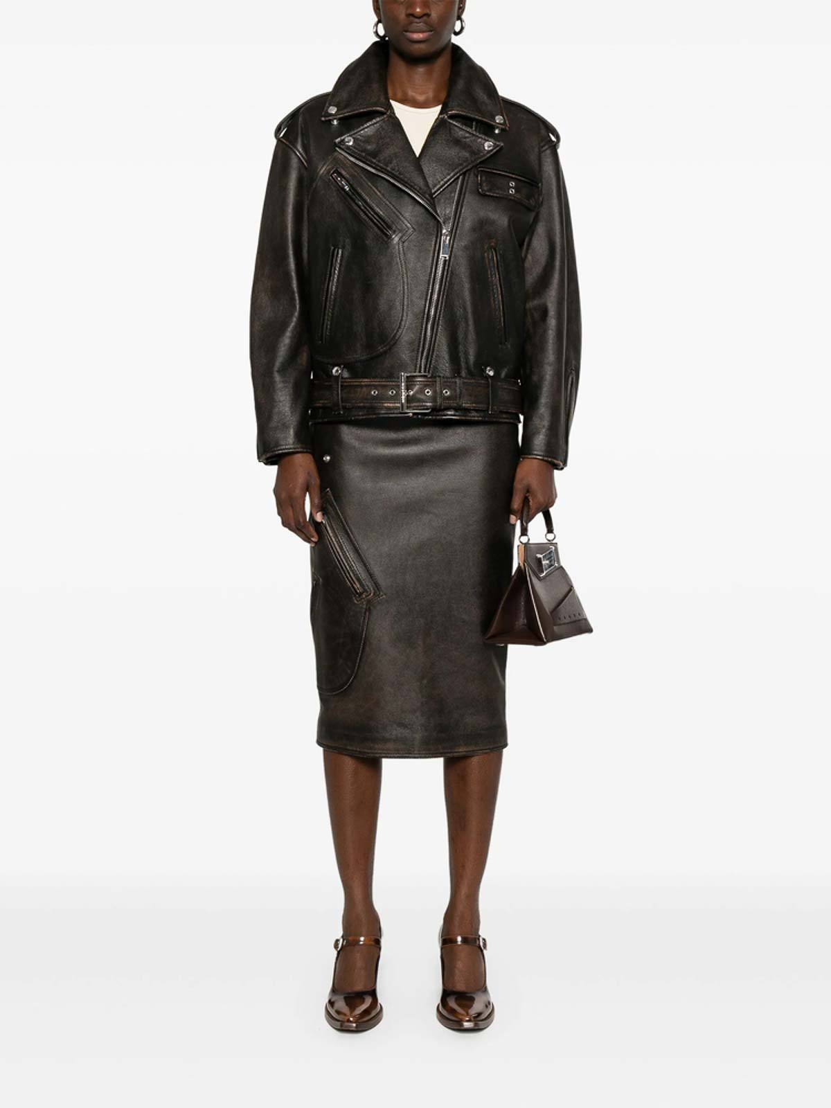 Alexander Mcqueen Leather Skirt