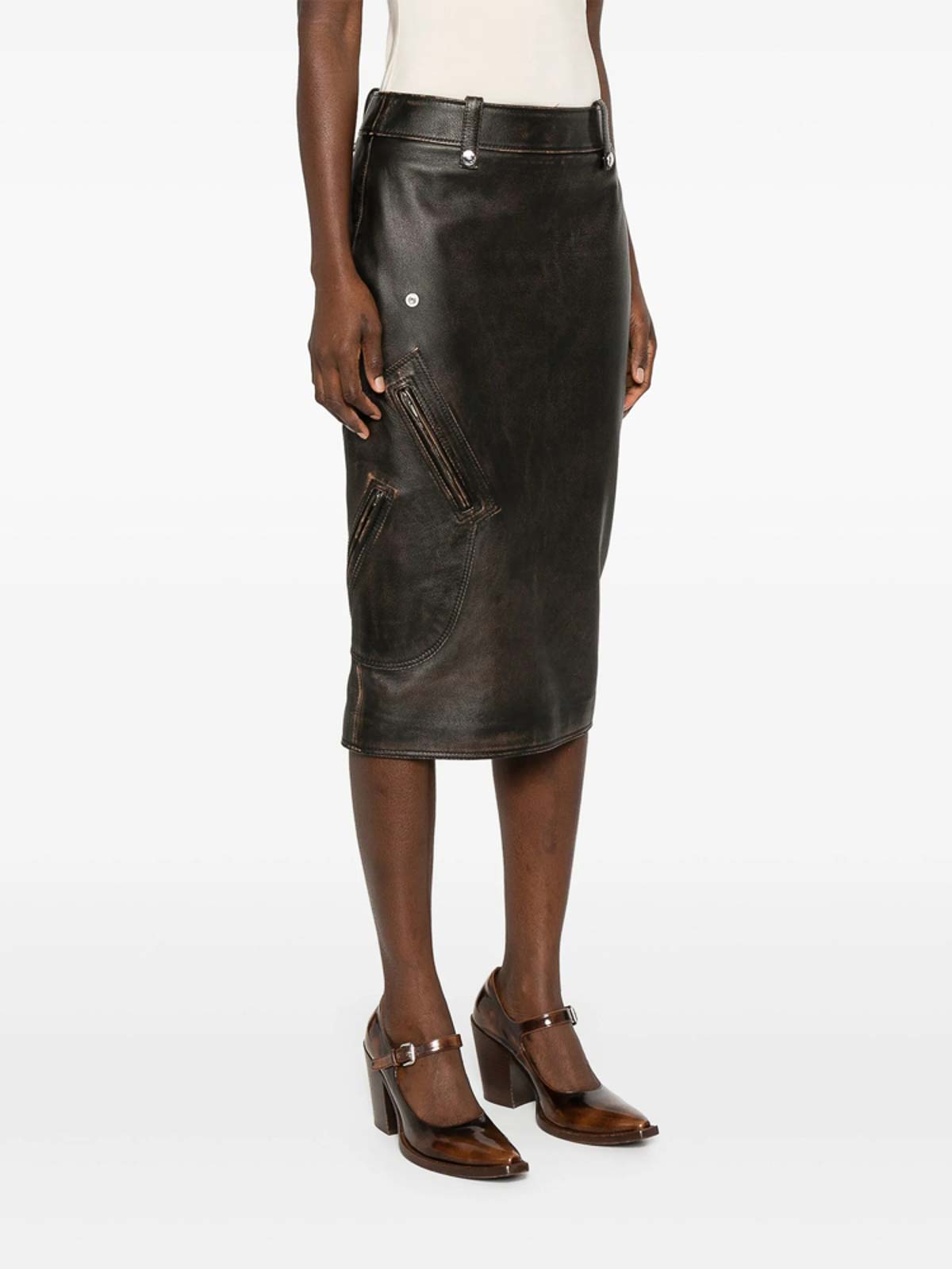Alexander Mcqueen Leather Skirt