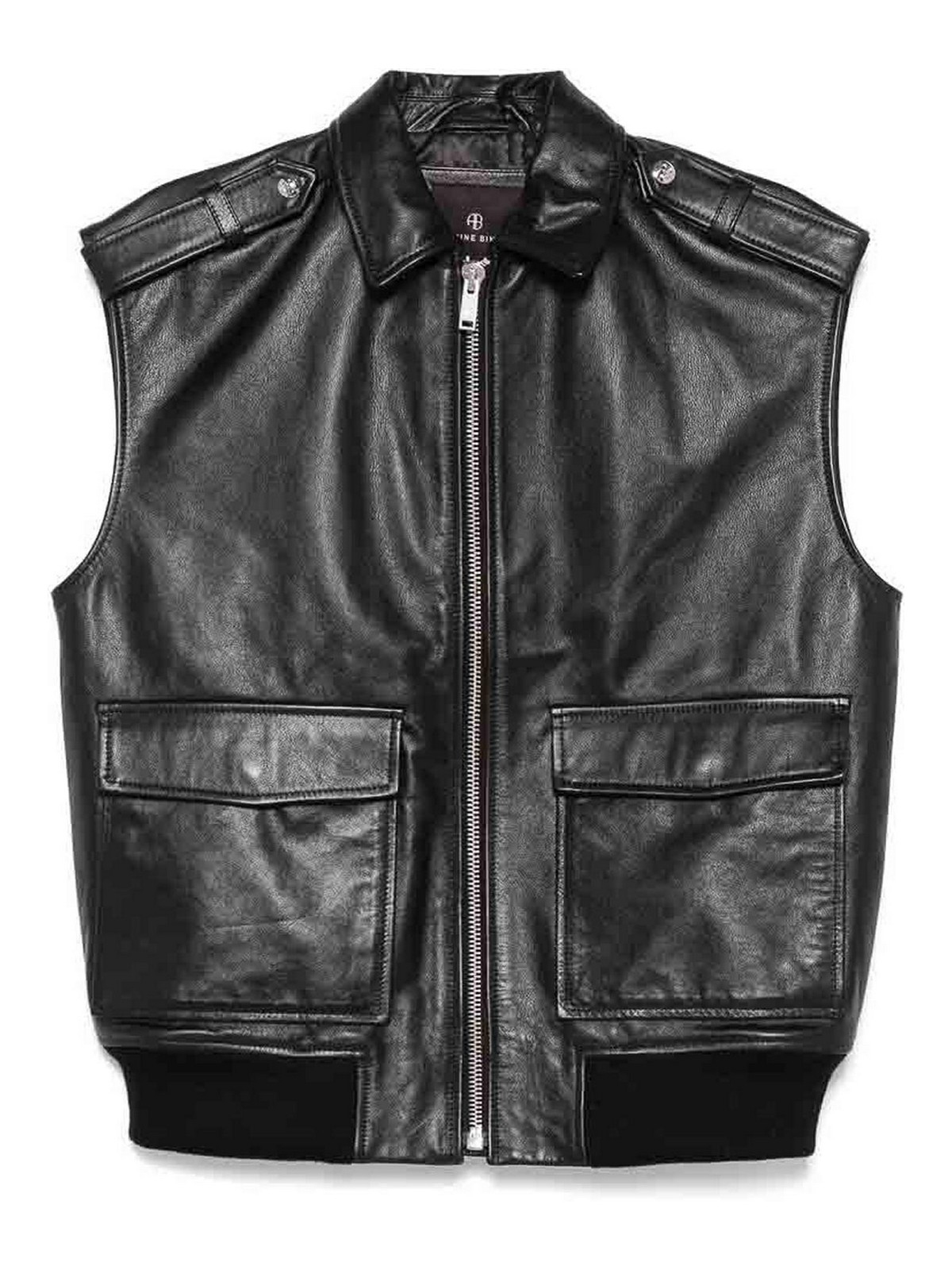 Shop Anine Bing Abrigo De Cuero - Negro