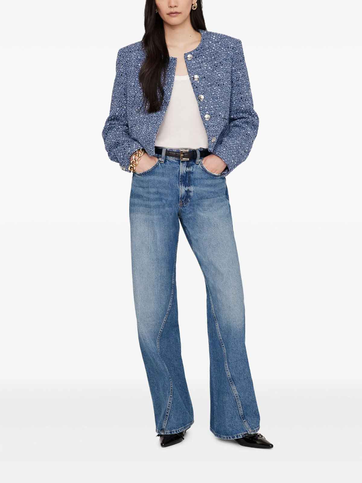 Shop Anine Bing Abrigo Midi - Azul
