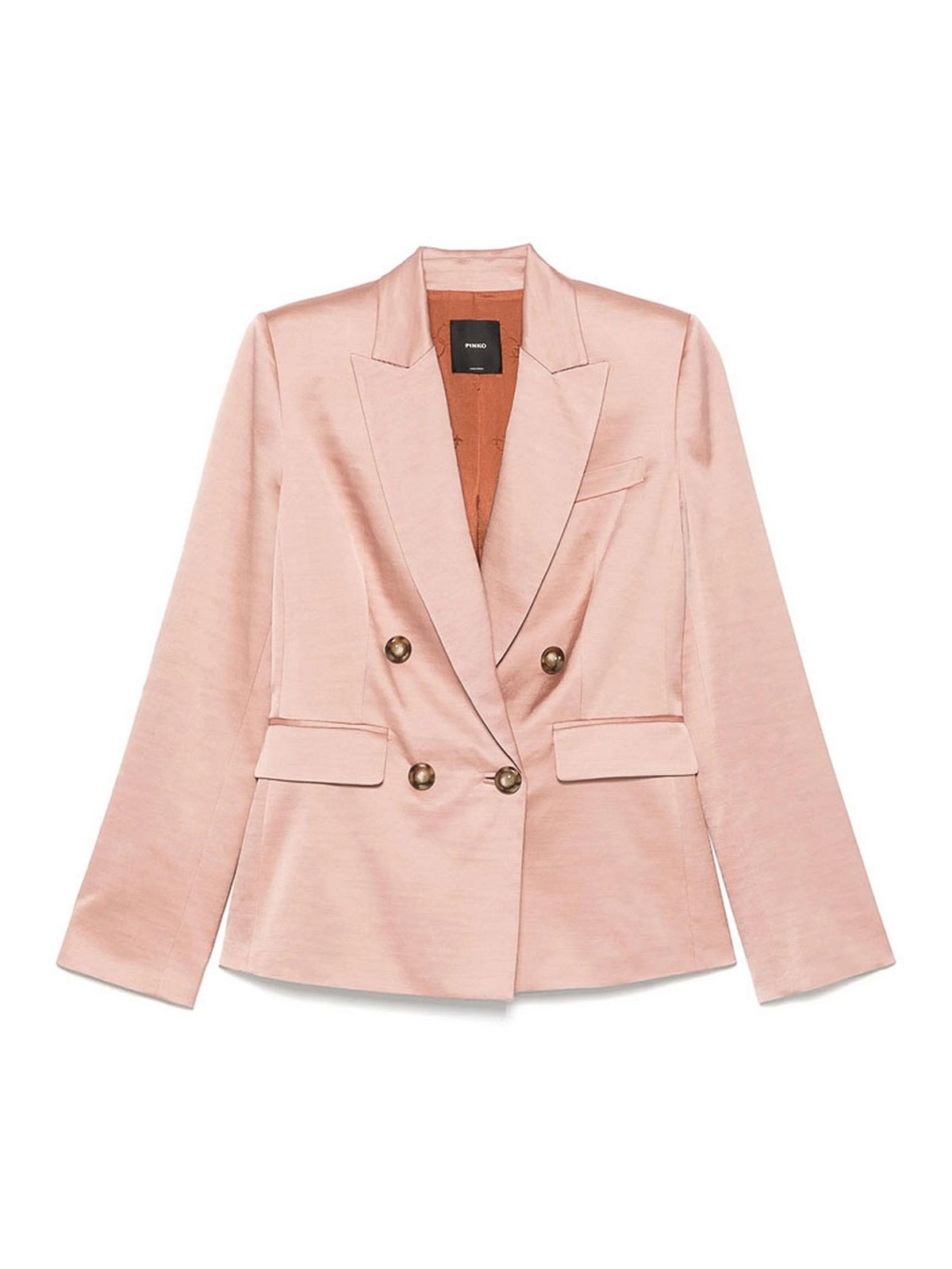 Pinko Tailored Double-breasted Jacket With Gold-tone Buttons