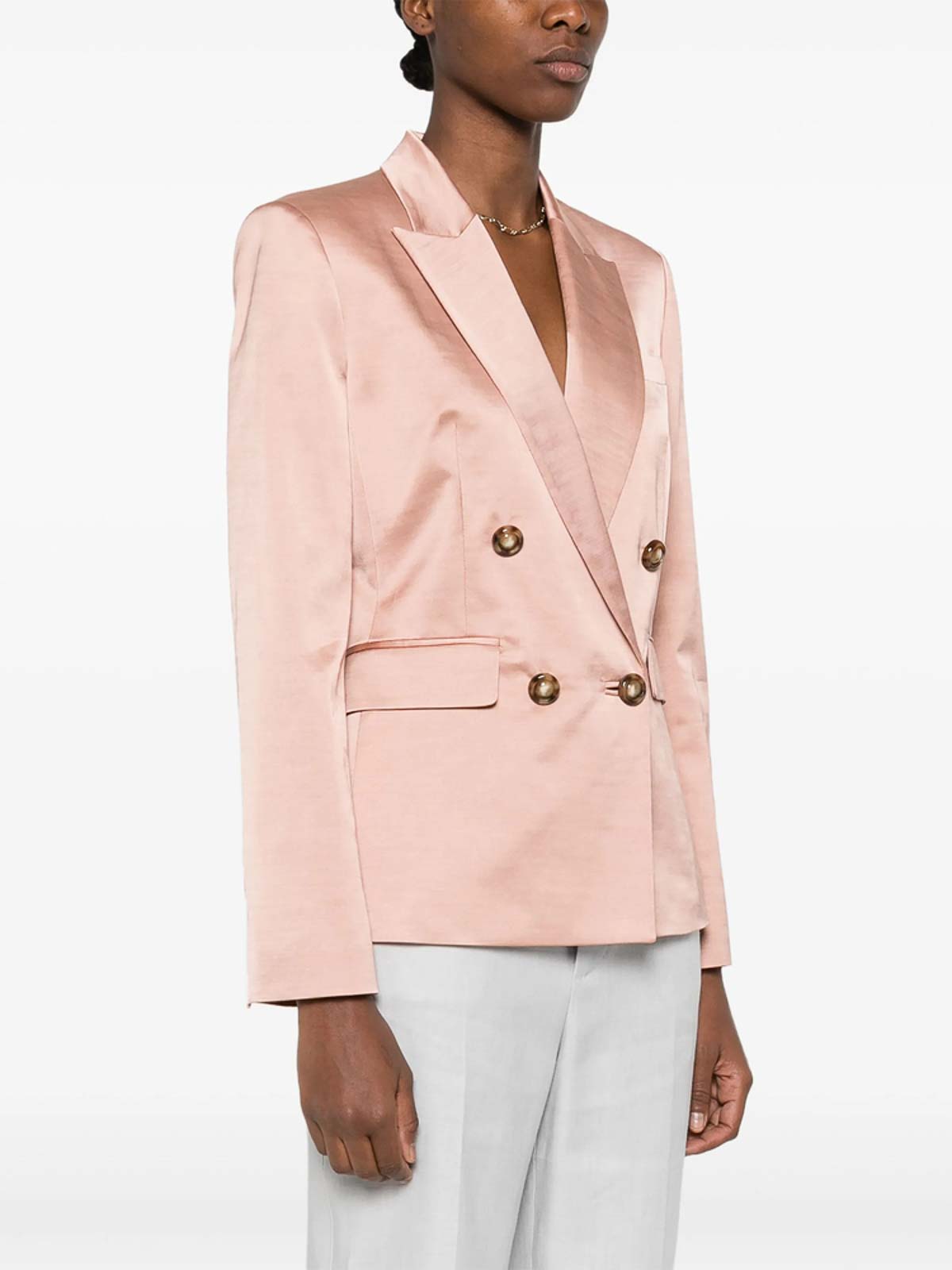 Pinko Tailored Double-breasted Jacket With Gold-tone Buttons