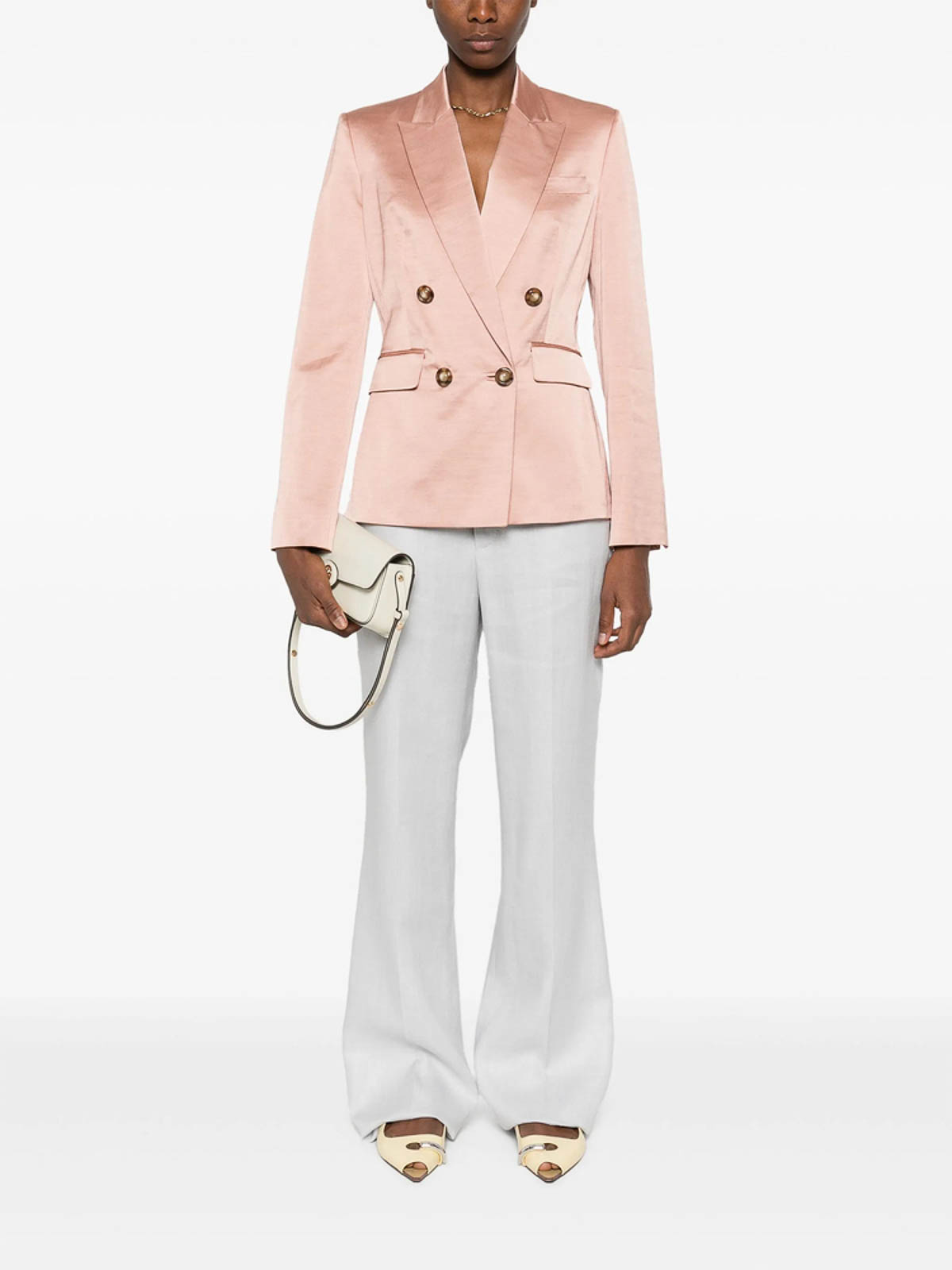 Pinko Tailored Double-breasted Jacket With Gold-tone Buttons