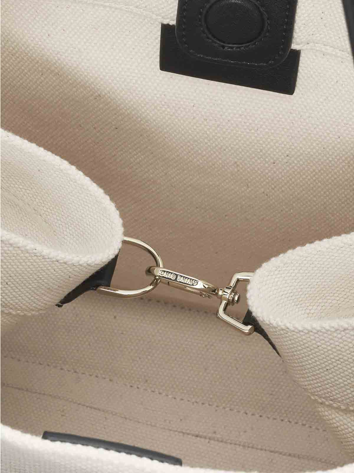 Anine Bing Cara Tote In Natural Canvas With Black