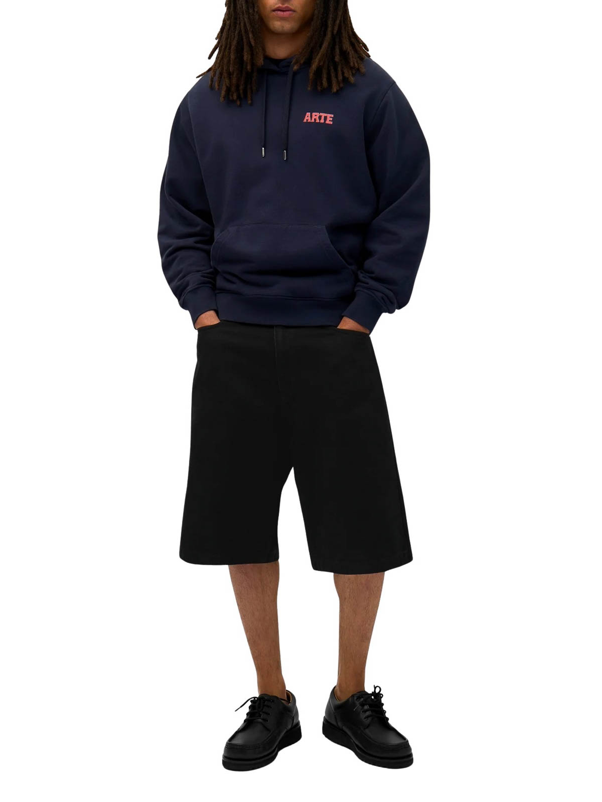 ESSENTIEL ANTWERP ROUNDED PARTS PRINT HOODIE
