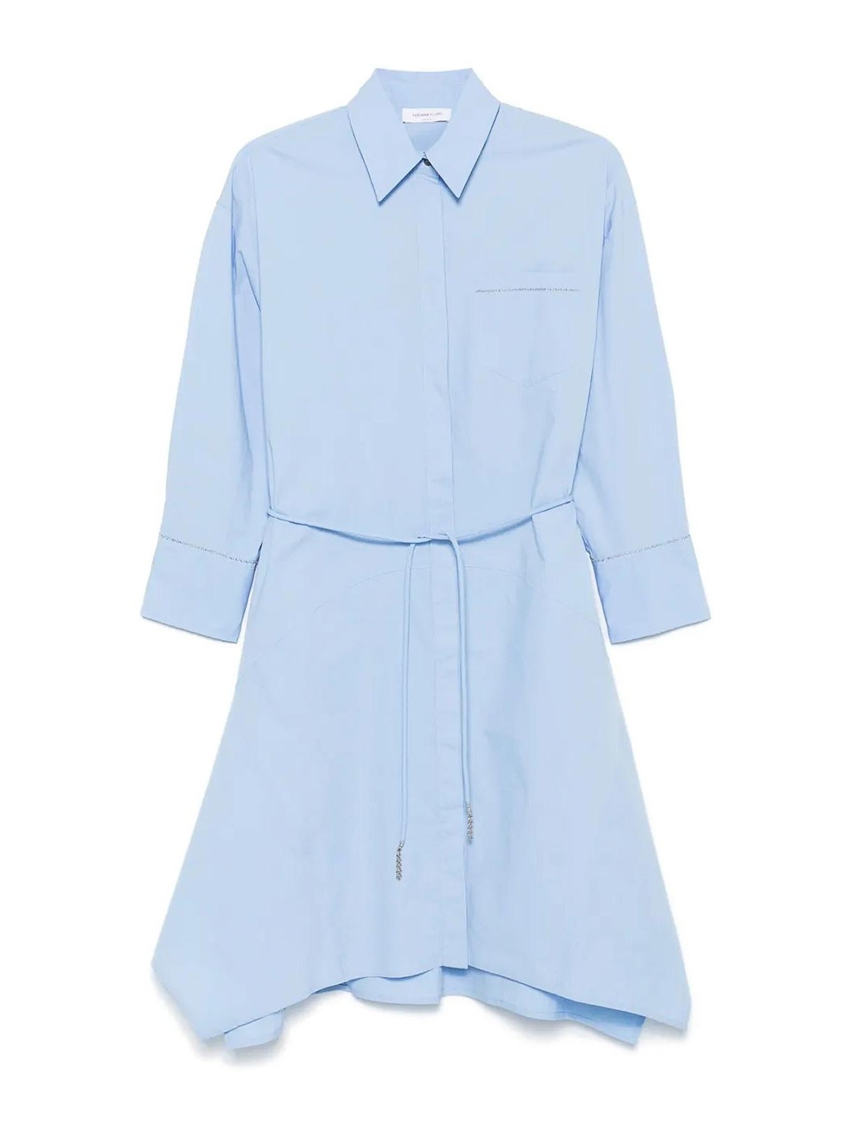 Fabiana Filippi Chain-link Detail Midi Dress In Blue