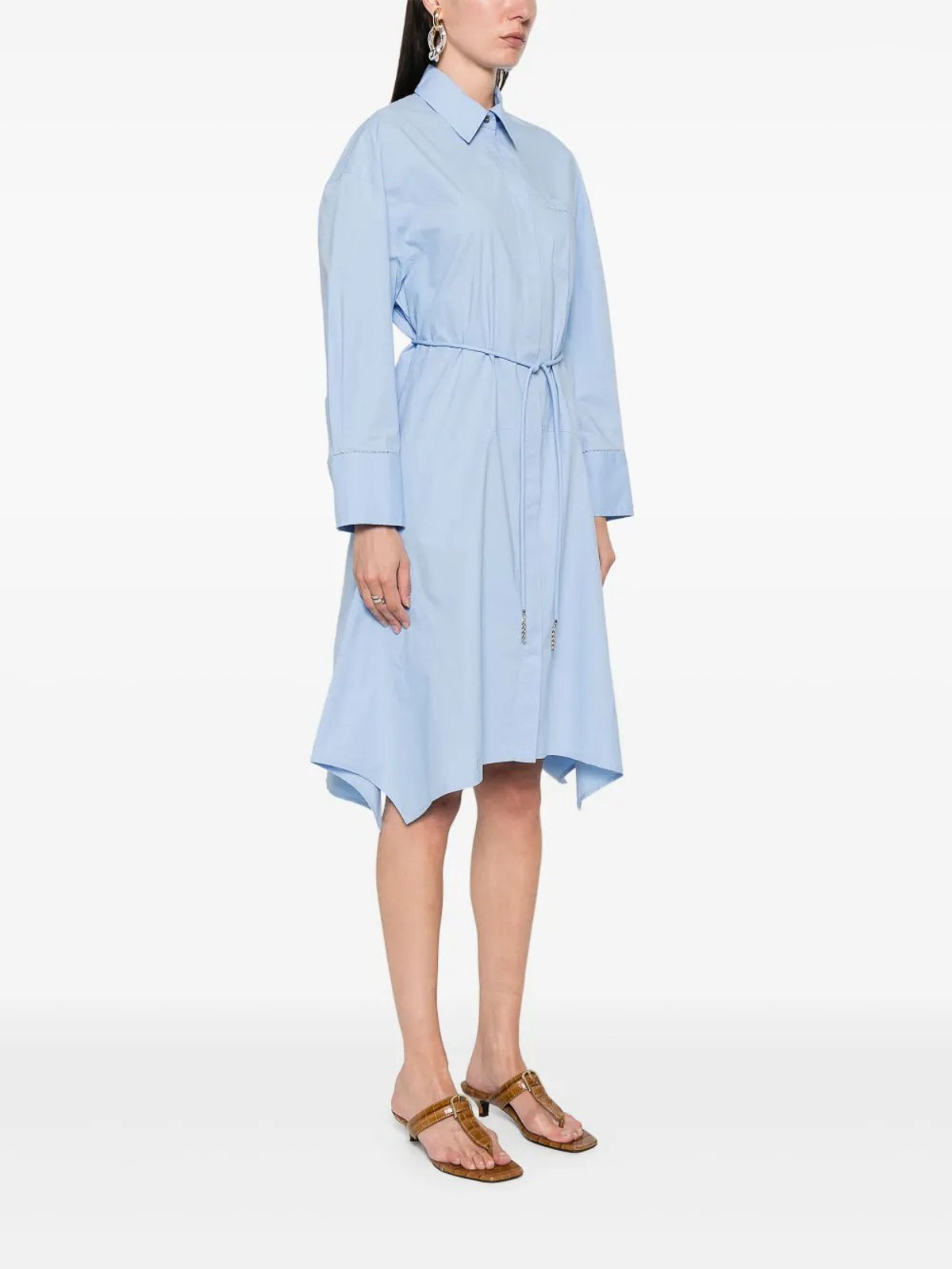 Fabiana Filippi Chain-link Detail Midi Dress In Blue