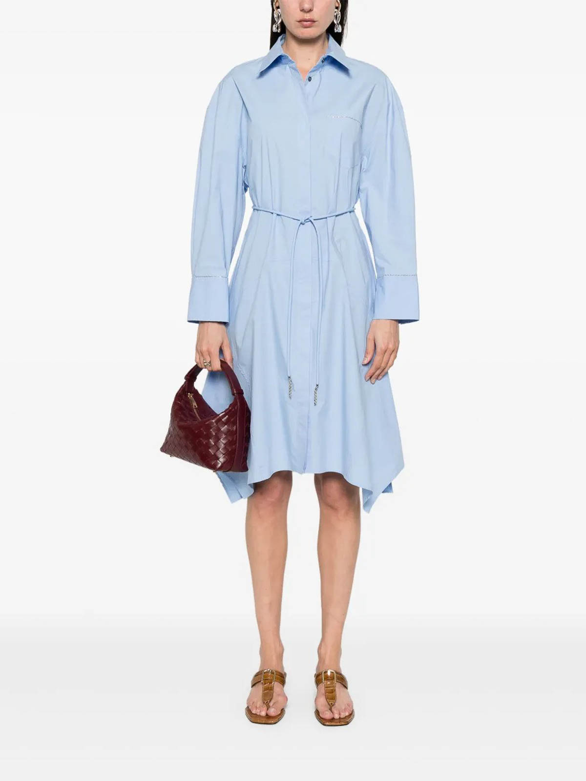 Fabiana Filippi Chain-link Detail Midi Dress In Blue