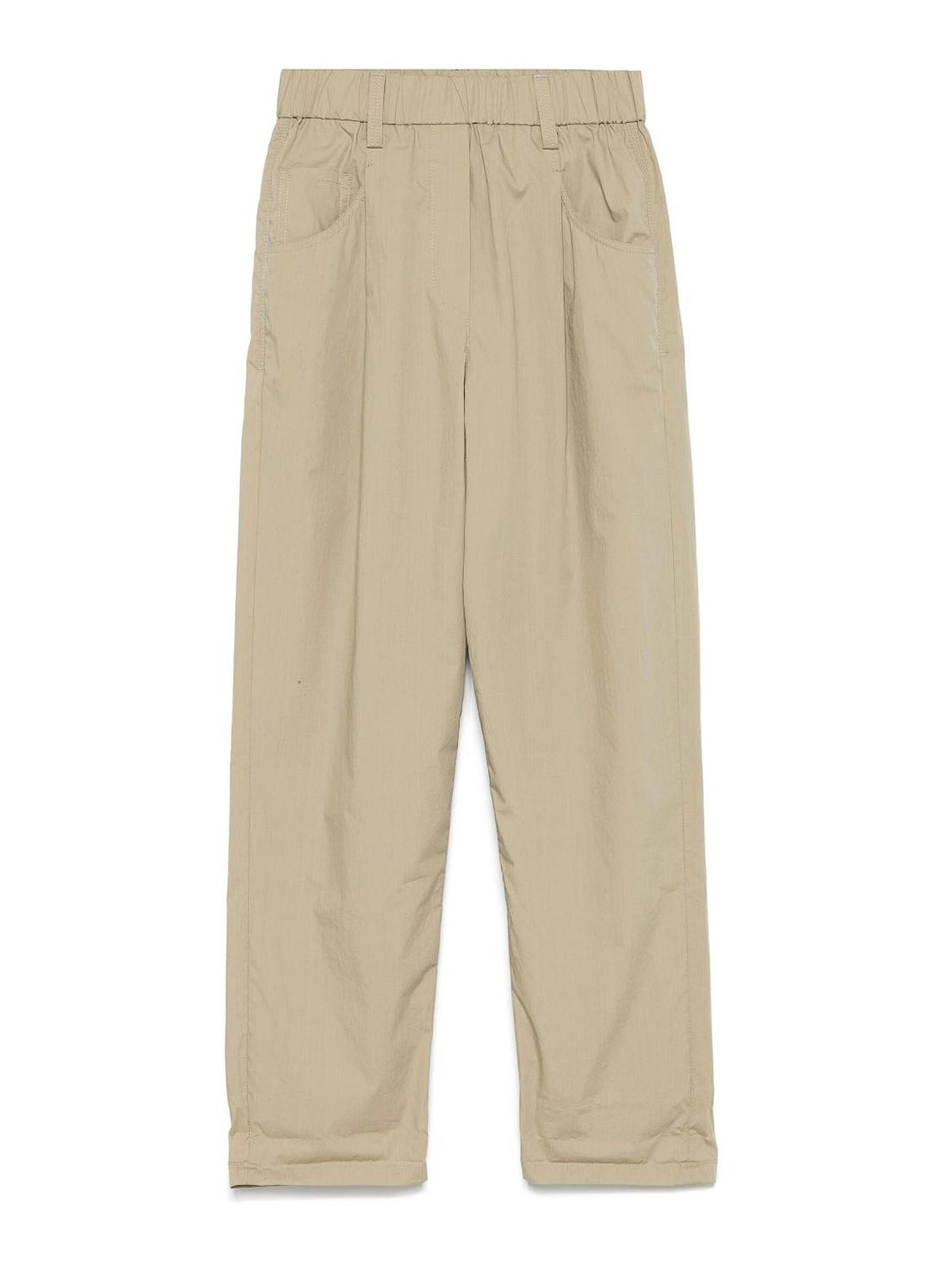 Brunello Cucinelli Women Lightweight Poplin Five-pocket Track Pants With Monili