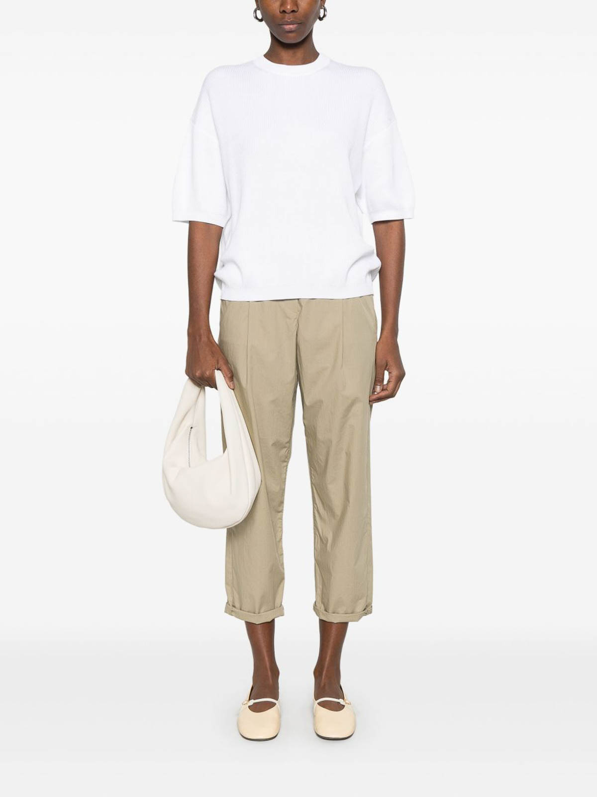 Brunello Cucinelli Women Lightweight Poplin Five-pocket Track Pants With Monili