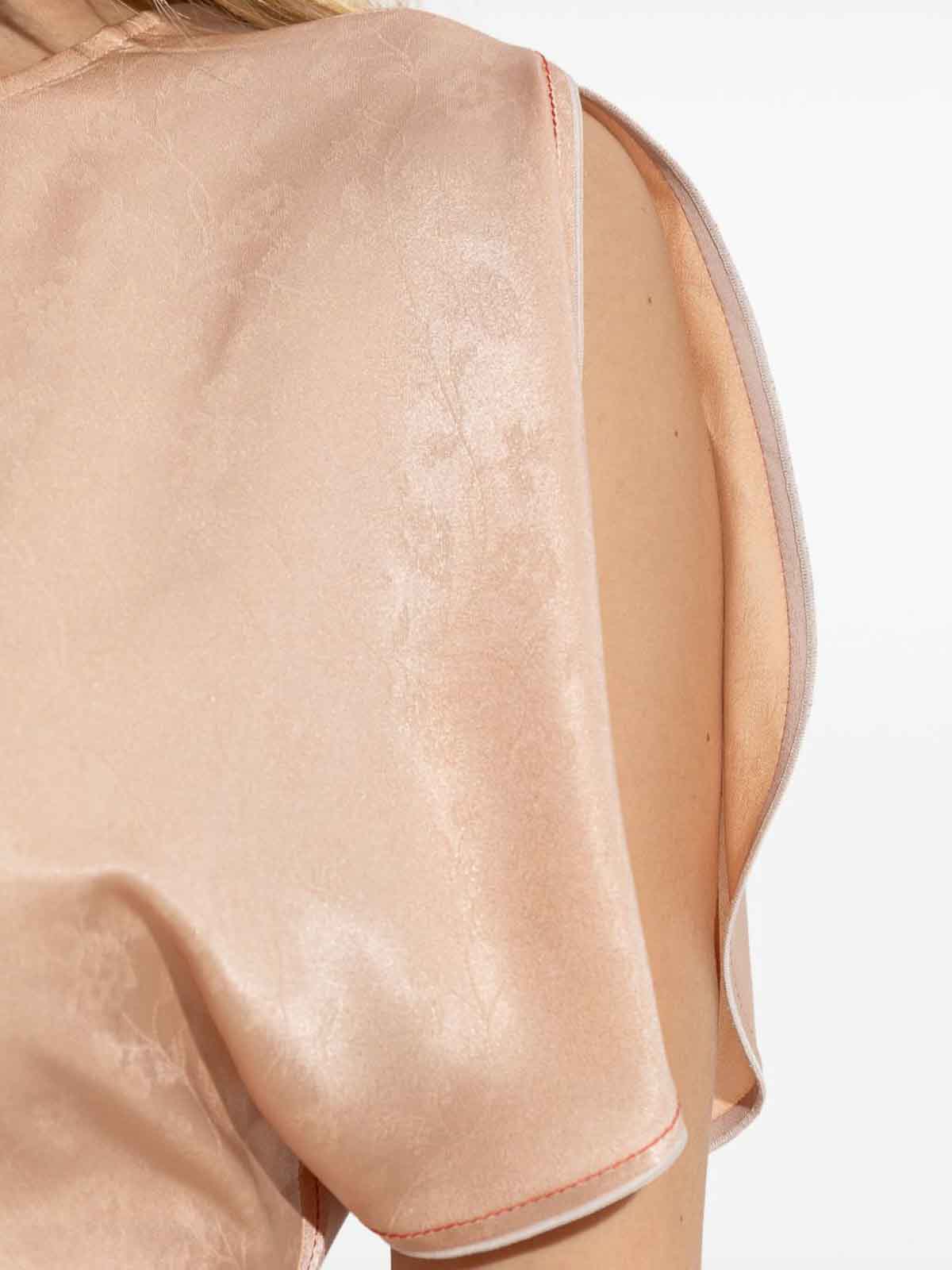 Victoria Beckham Light Pink Damask Dress With Gathering