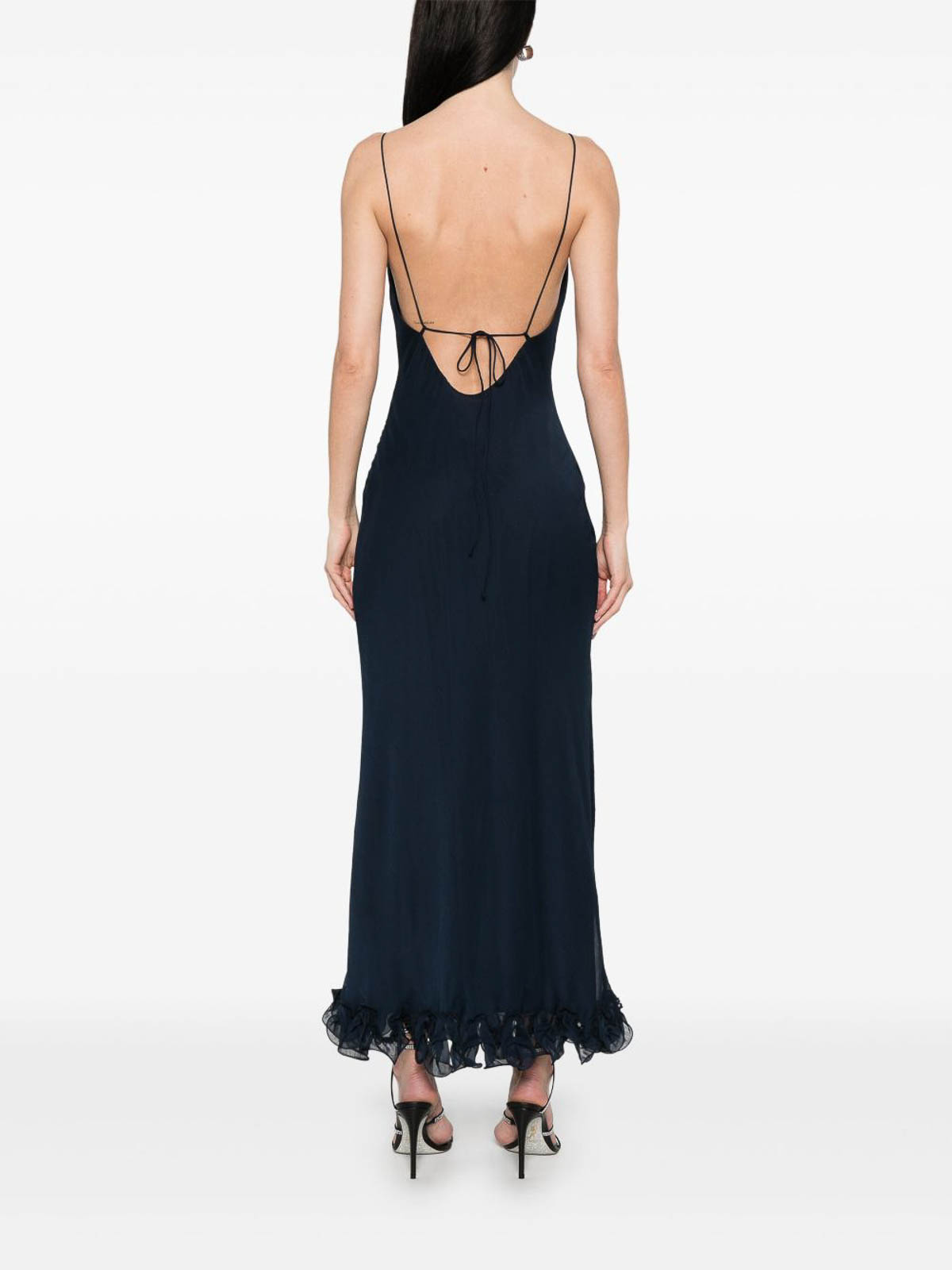 Shop Rotate Birger Christensen Long Dress With Ruches