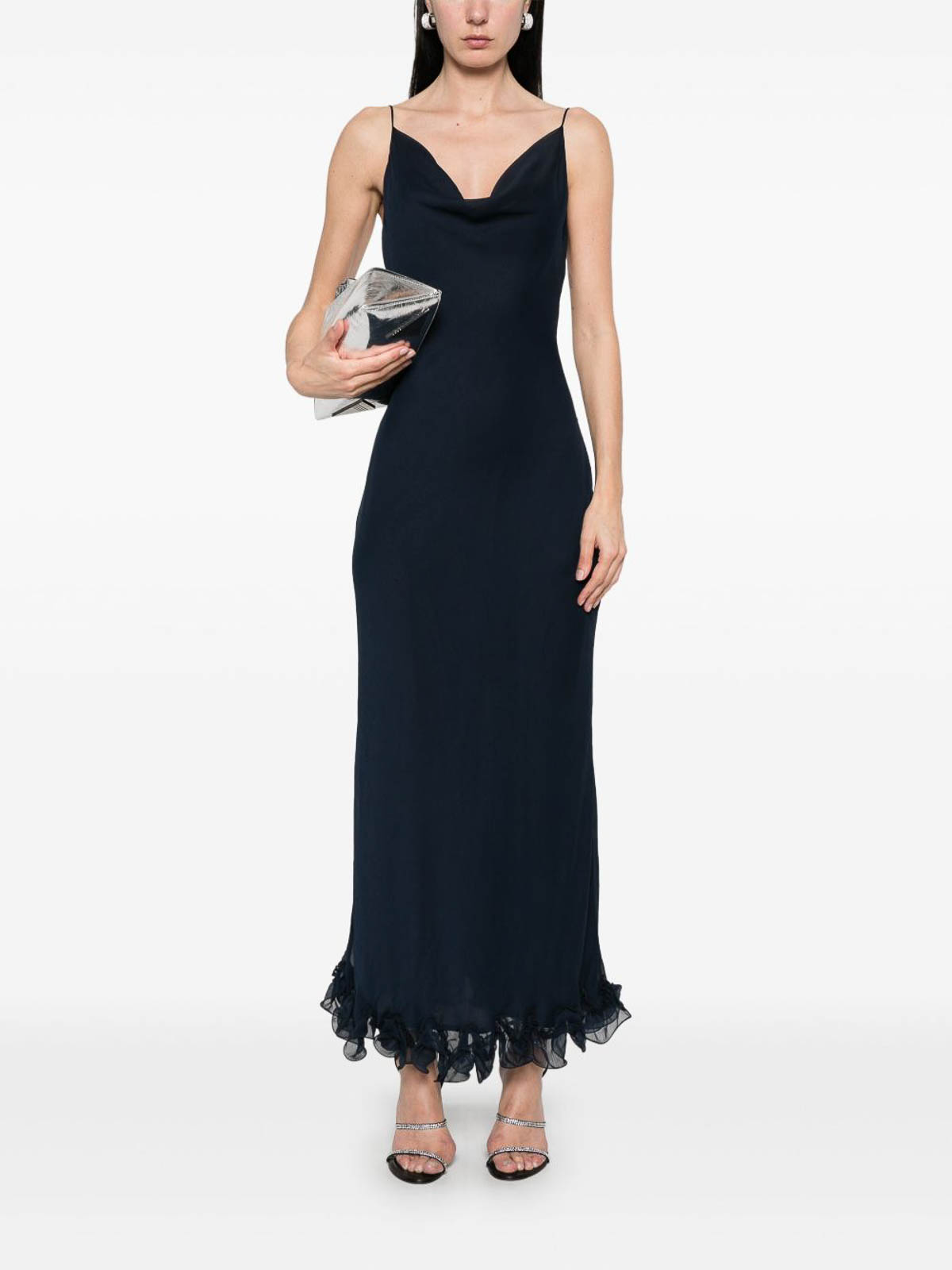 Shop Rotate Birger Christensen Long Dress With Ruches
