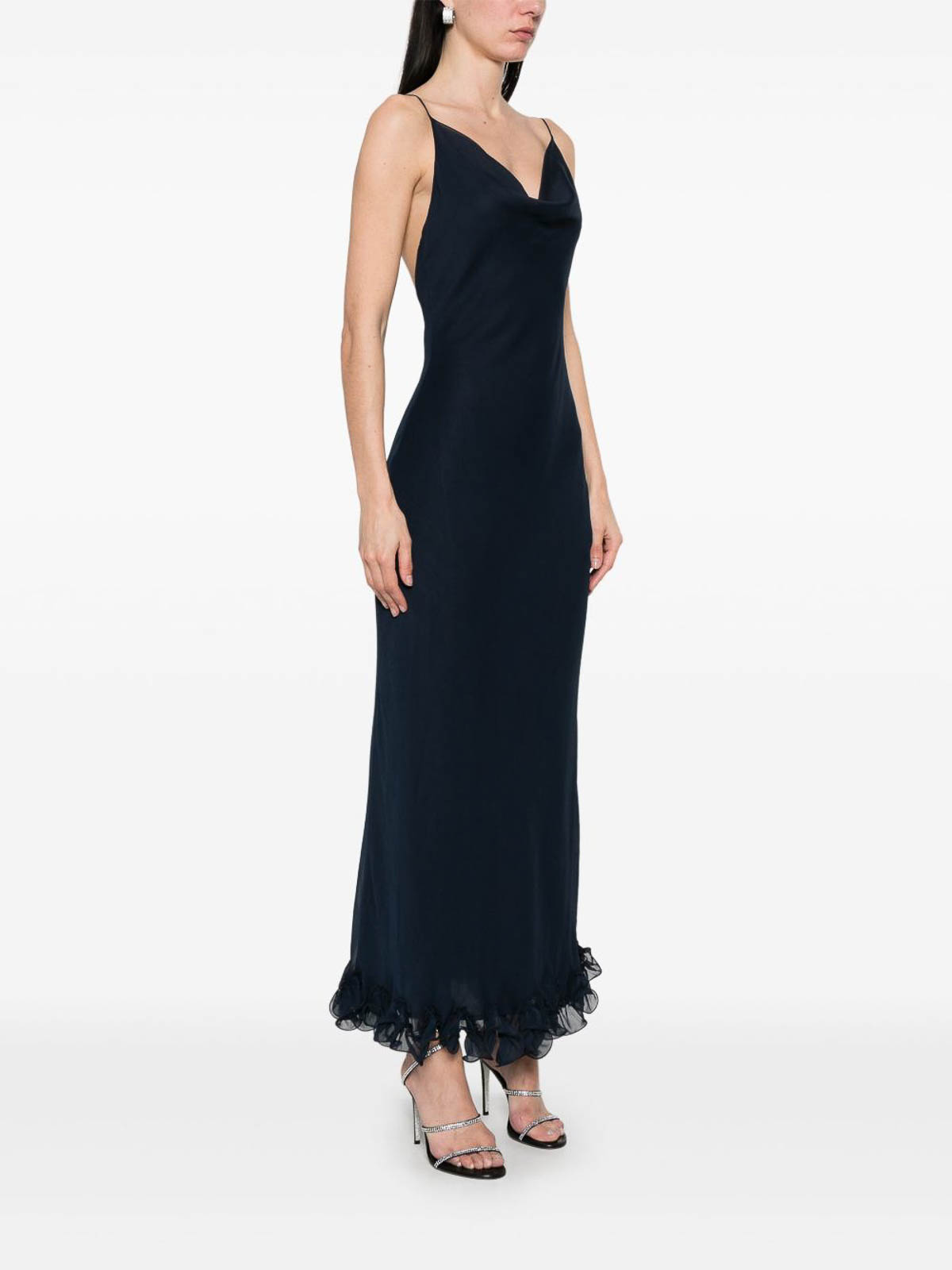 Shop Rotate Birger Christensen Long Dress With Ruches