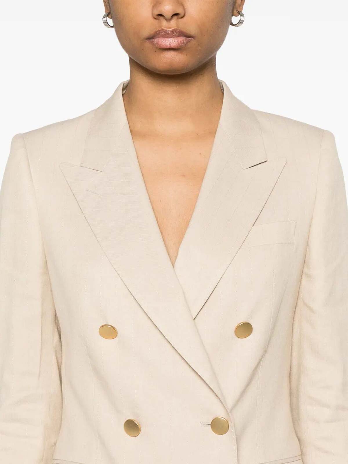 Tagliatore Linen Double-breasted Suit In Taupe