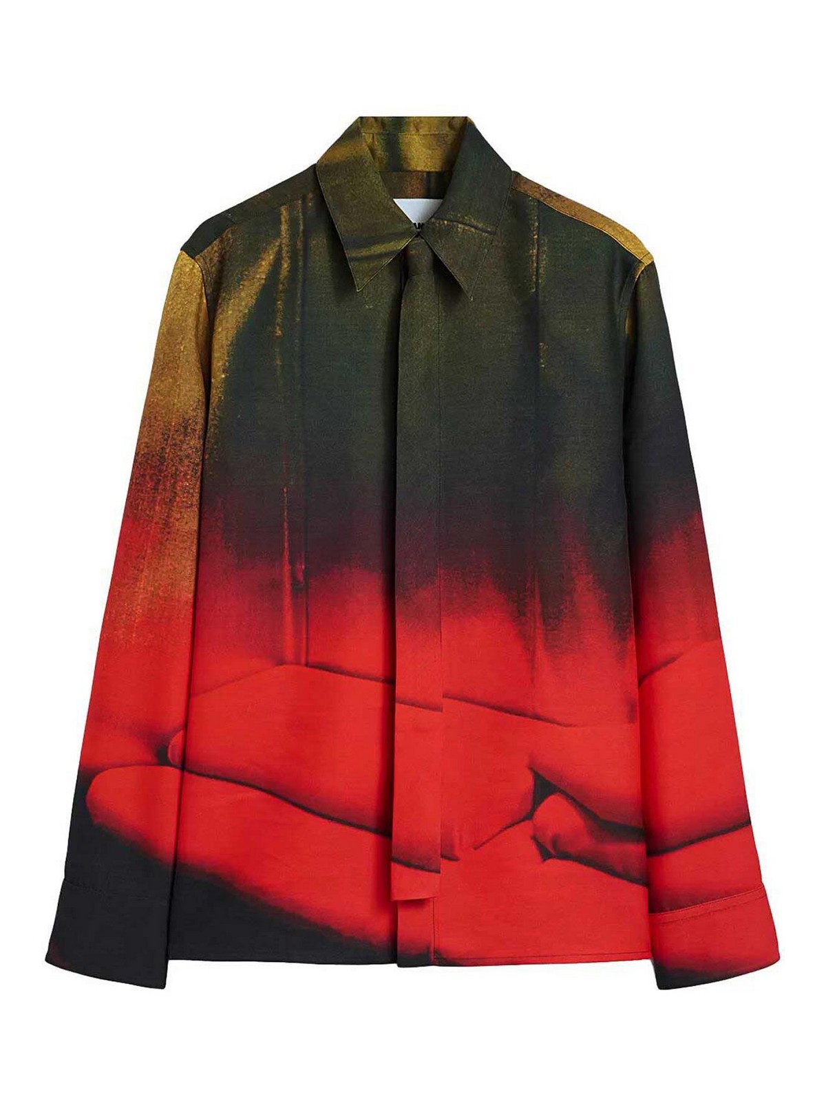 Jil Sander Casual Gradient Long Sleeve Shirt With Buttoned Cuffs