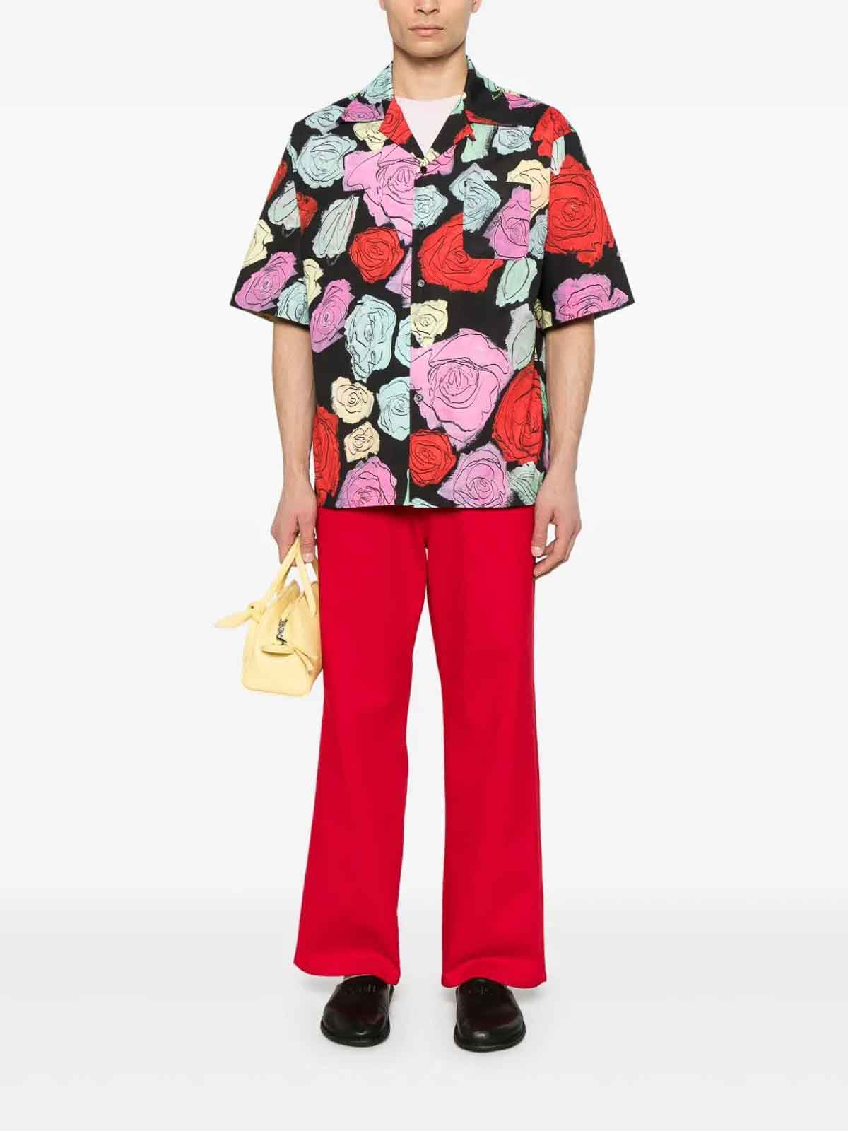 Marni Convertible-collar Floral-print Cotton-poplin Shirt