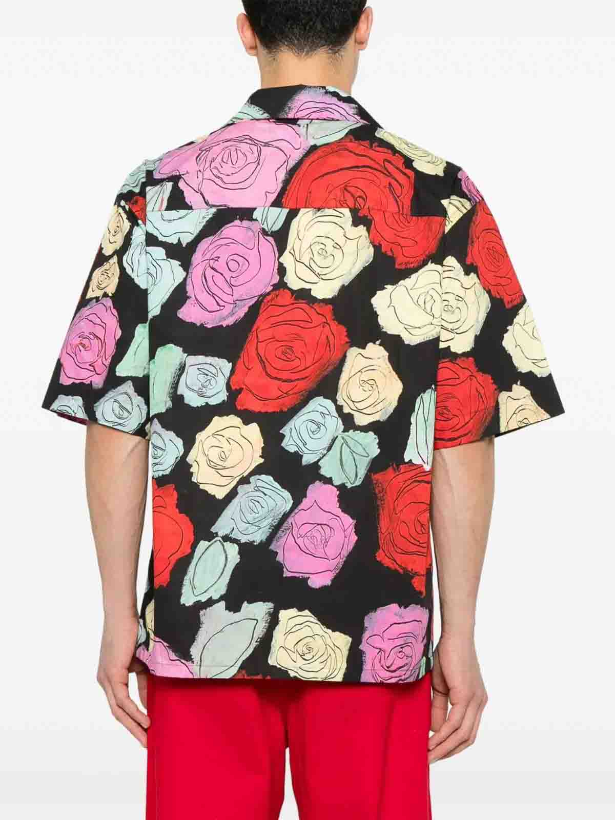 Marni Convertible-collar Floral-print Cotton-poplin Shirt