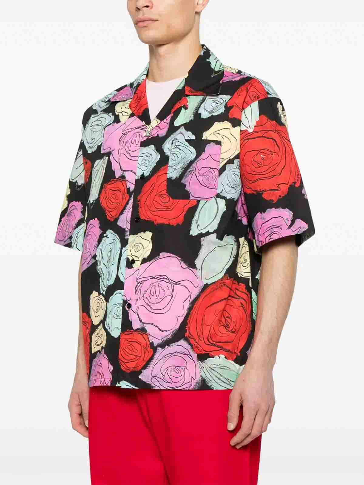 Marni Convertible-collar Floral-print Cotton-poplin Shirt