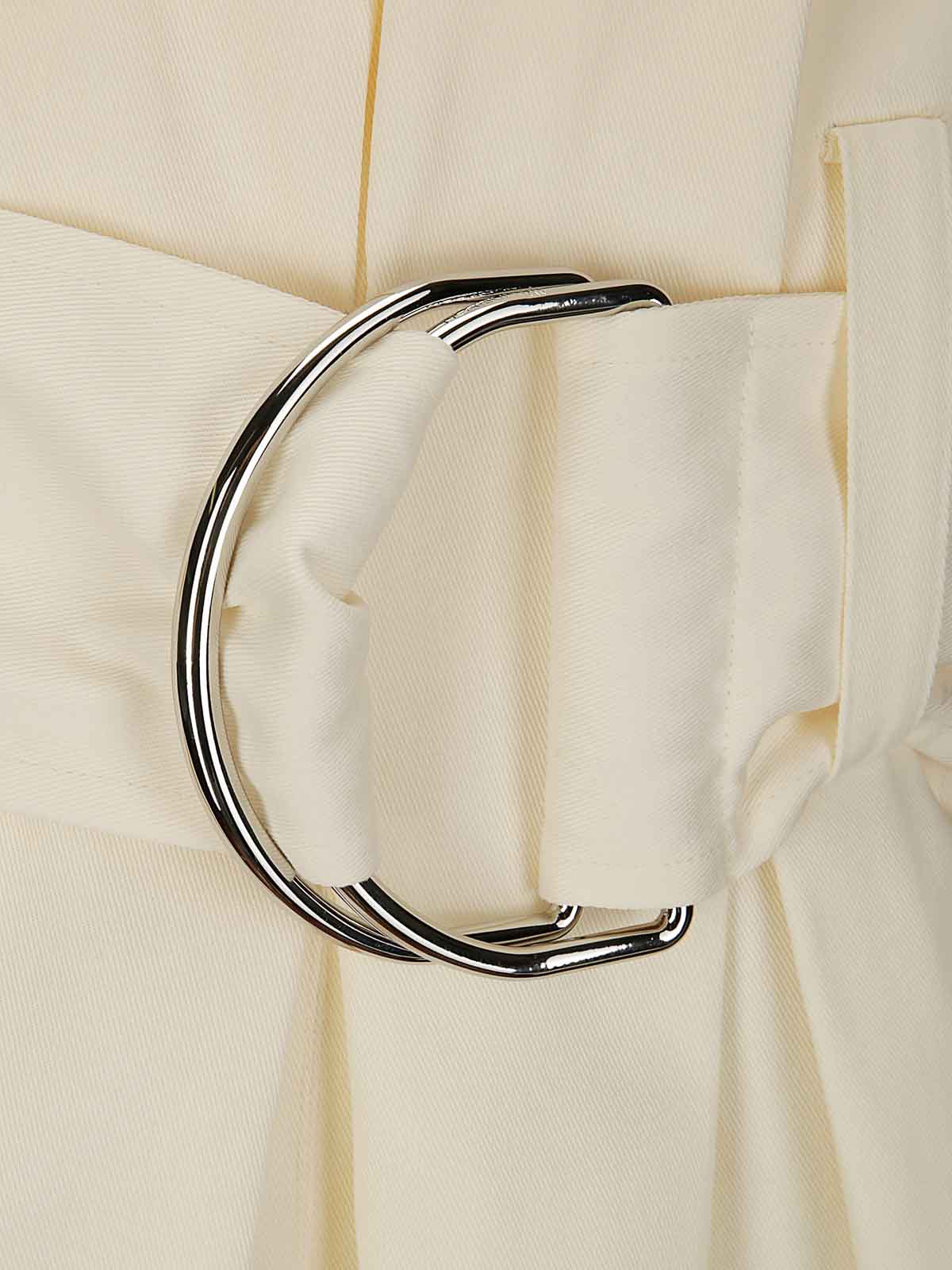 Jw Anderson Short Cotton Dress In Folds In Neutral
