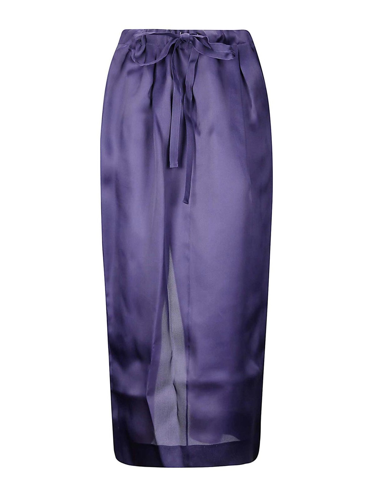 Khaite Long Blue Silk Skirt