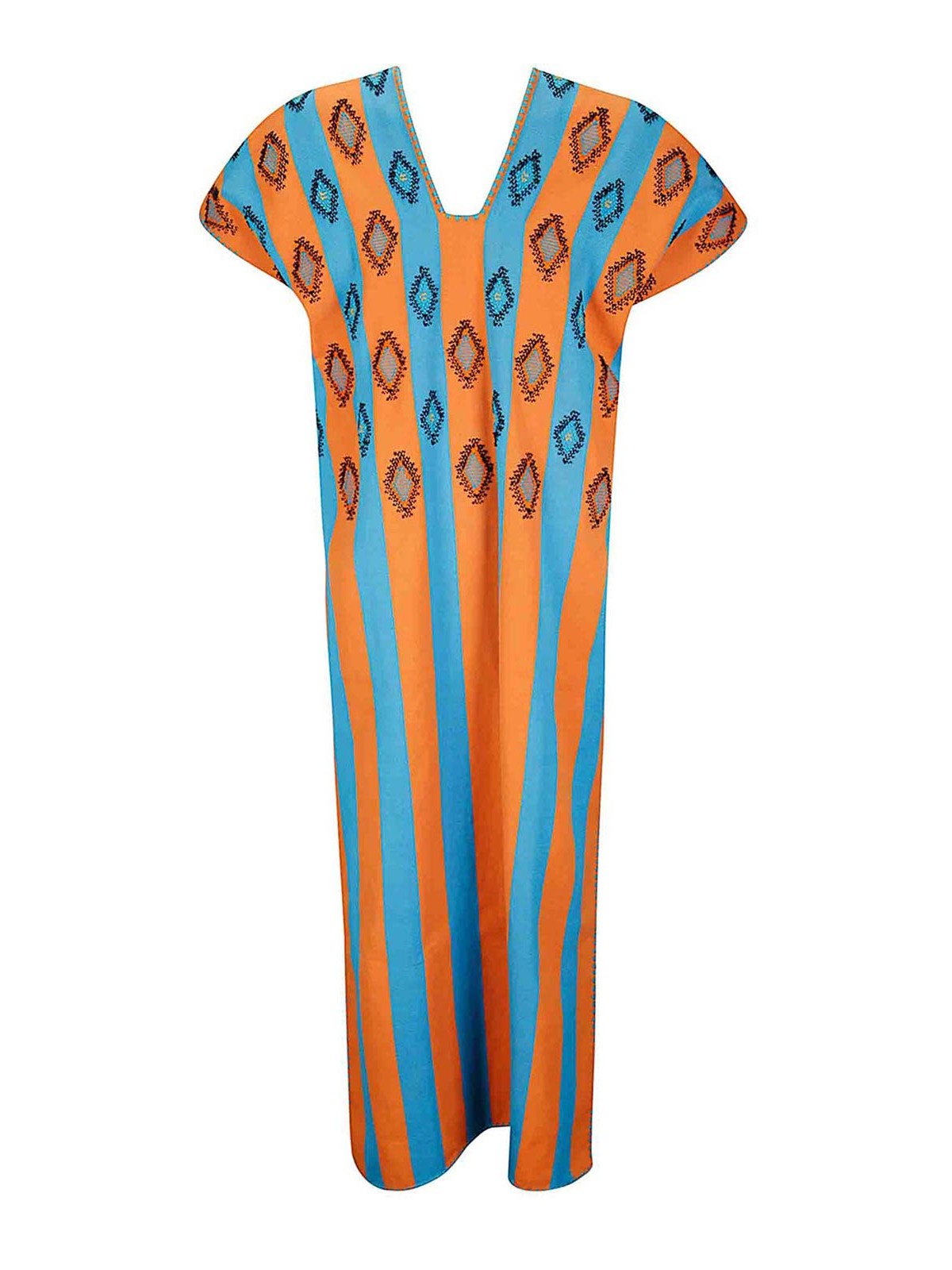 Tan Dem Cotton Kaftano Corty Sleeves