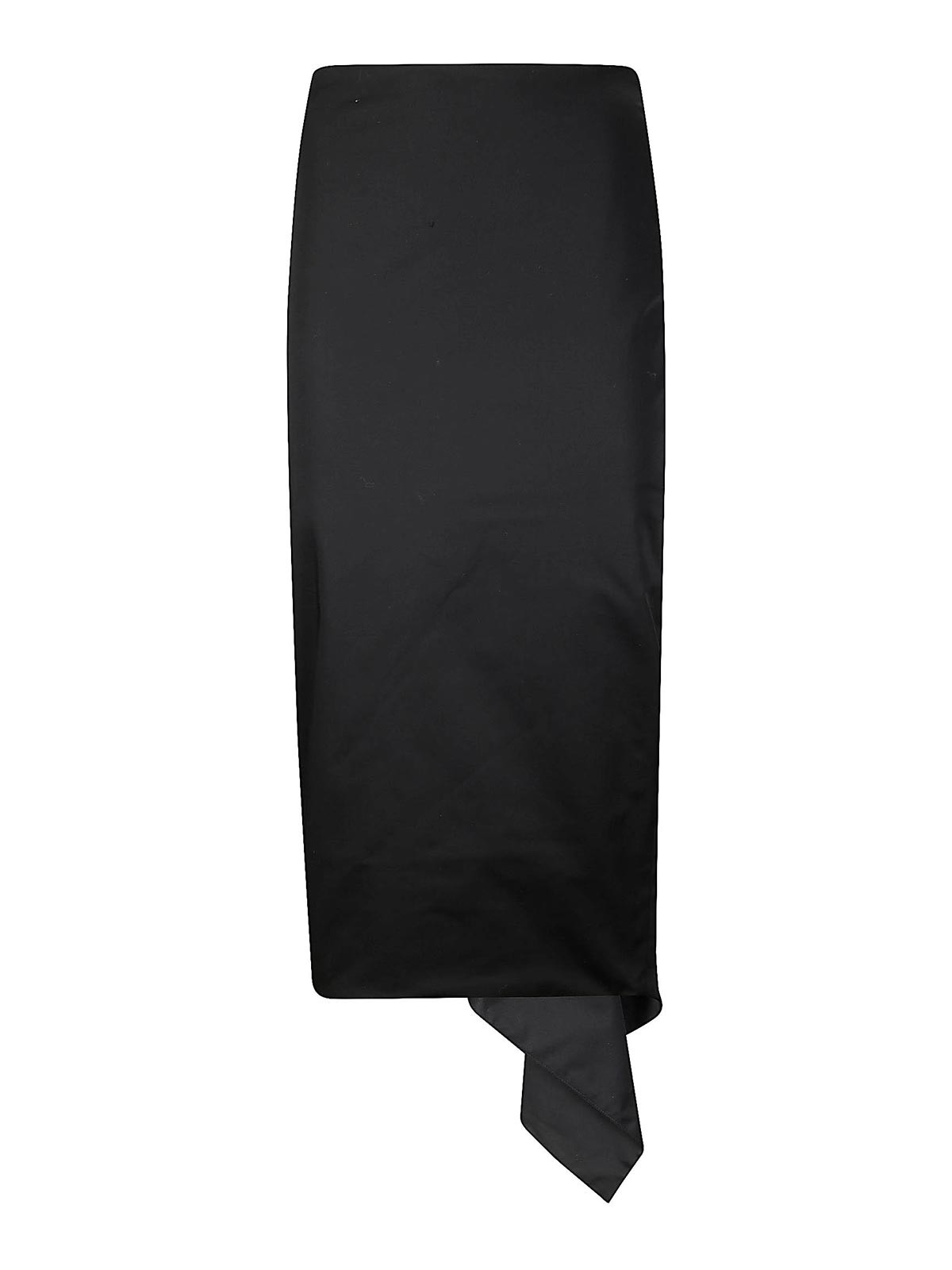 スカート THE LATEST SS25 Longuette skirt (TLW09001T0194ABTP T0001) TheLatest Black cotton midi skirt | TheDoubleF