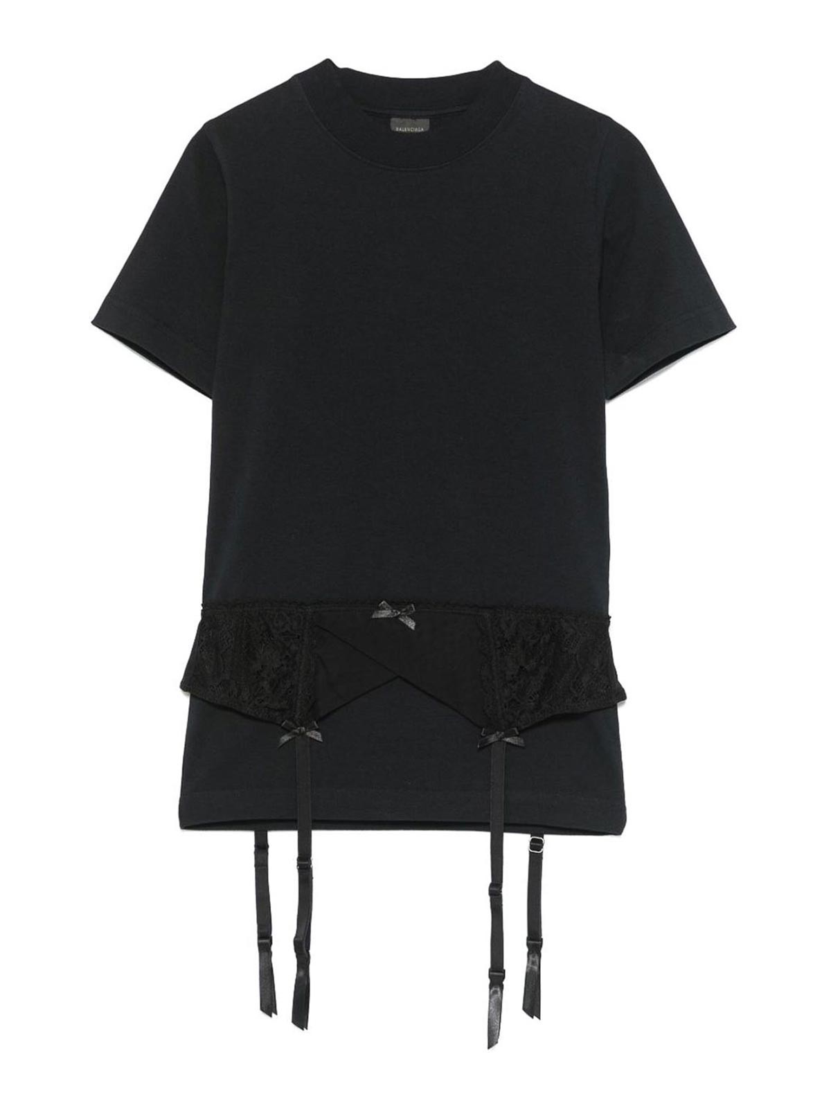 Balenciaga Lace Up Back Bow Detail T-shirt