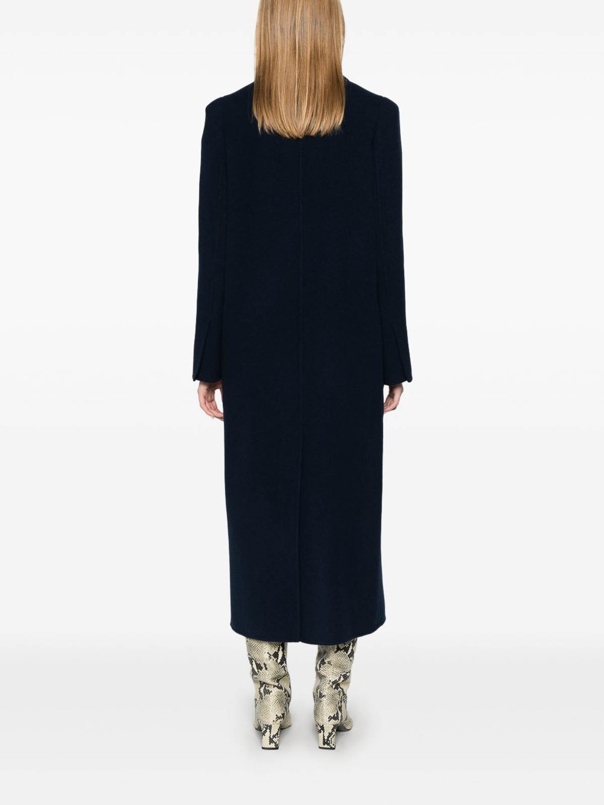 Max Mara Long Wool Cashmere Coat With Notched Lapels