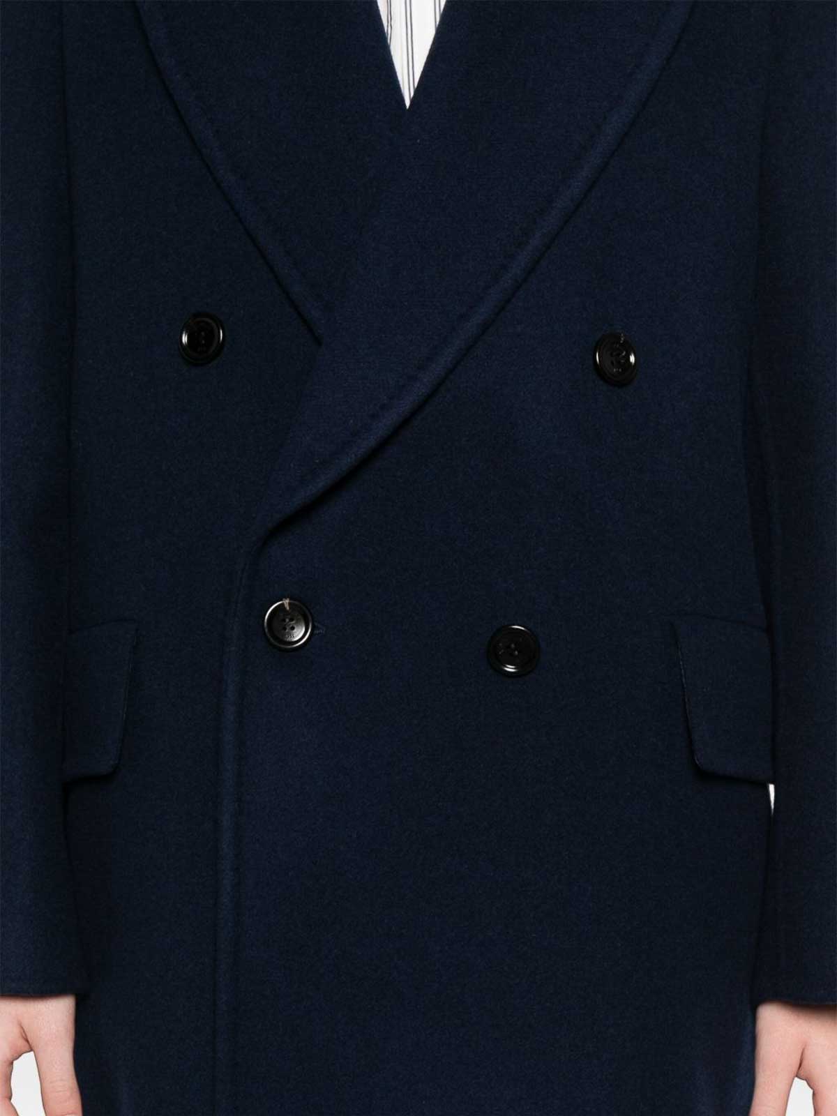 Max Mara Long Wool Cashmere Coat With Notched Lapels