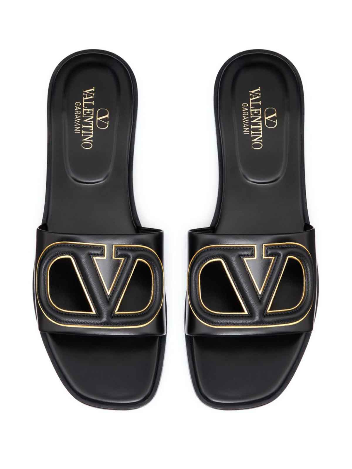 【VALENTINO GARAVANI】VLOGO CUT-OUT サンダル Valentino Garavani Vlogo Cut-Out Leather Slides | 6W2S0IB0RLLFV0