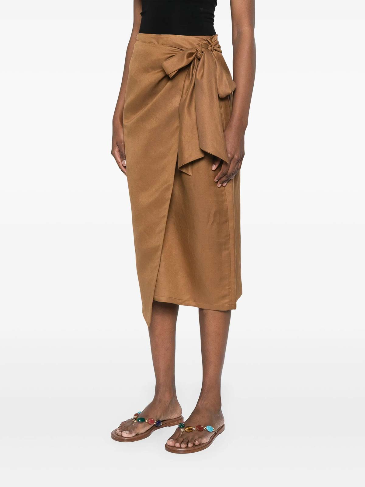 Max Mara Linen And Silk Twill Skirt